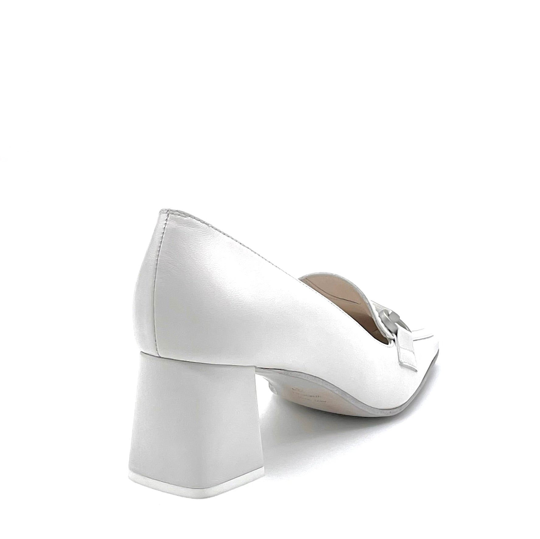 White leather moccasin with clamp accessory - Cod. 12164_2