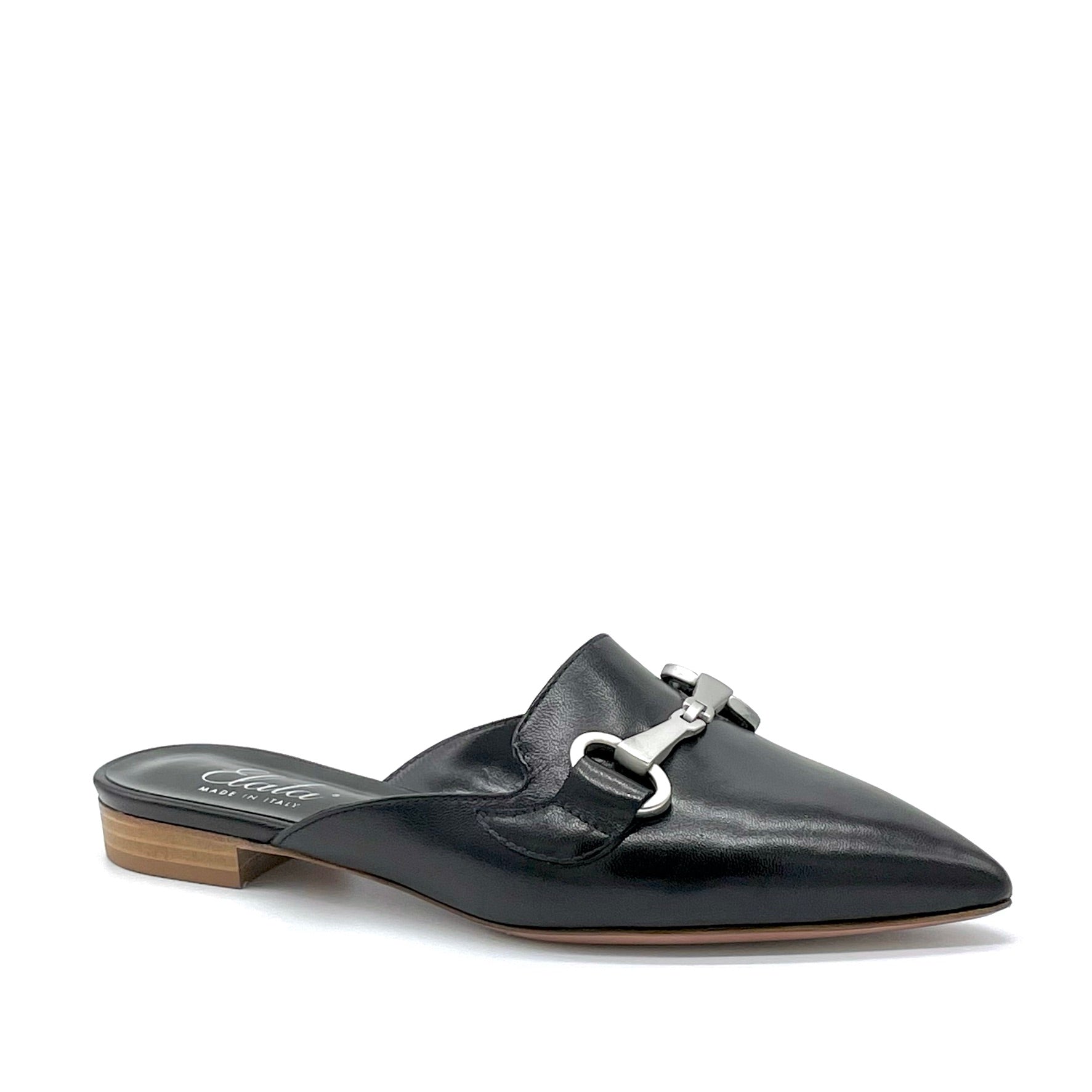 Sabot in pelle nera con morsetto - Cod. 12169_2