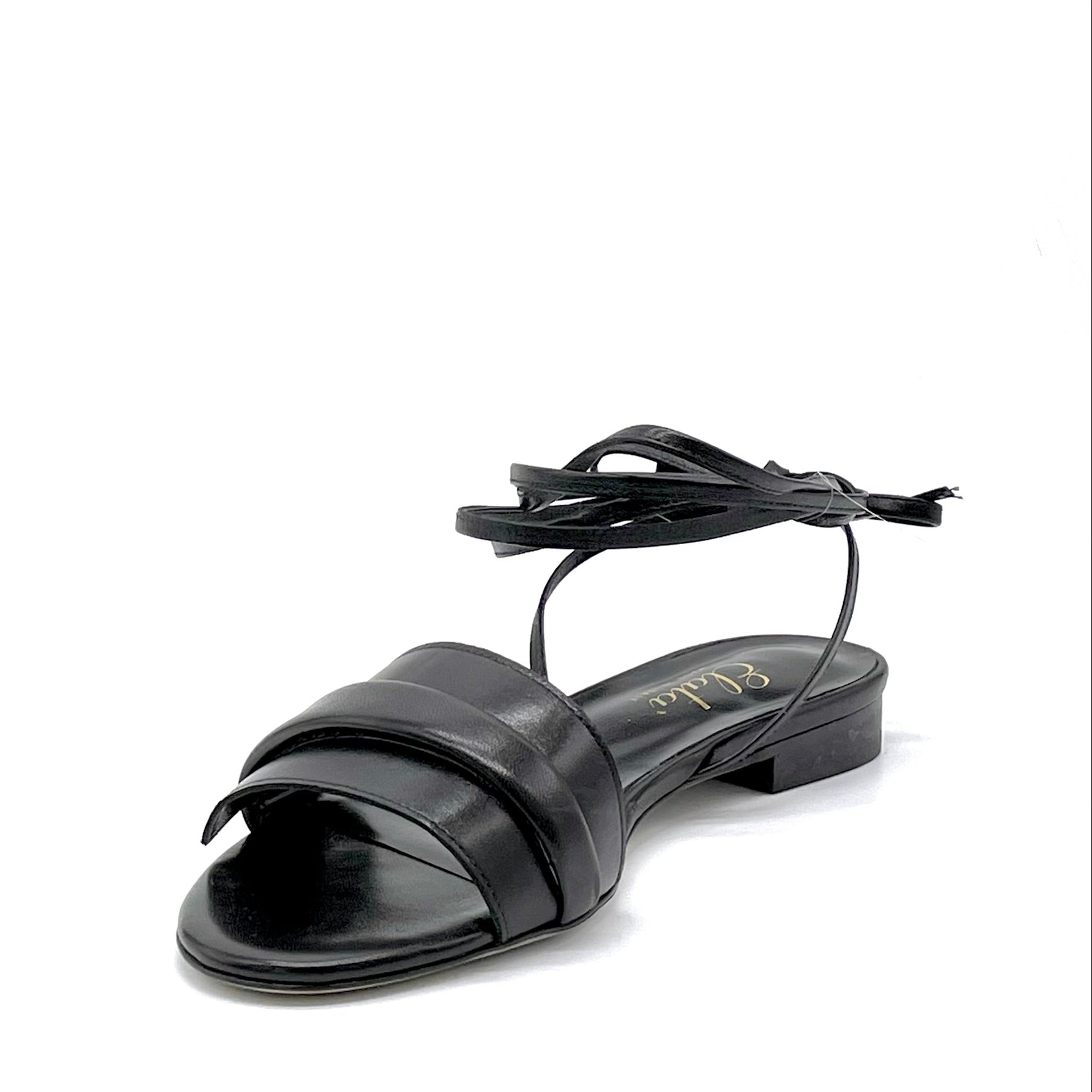 Black leather sandal with laces - Cod. 12117_1
