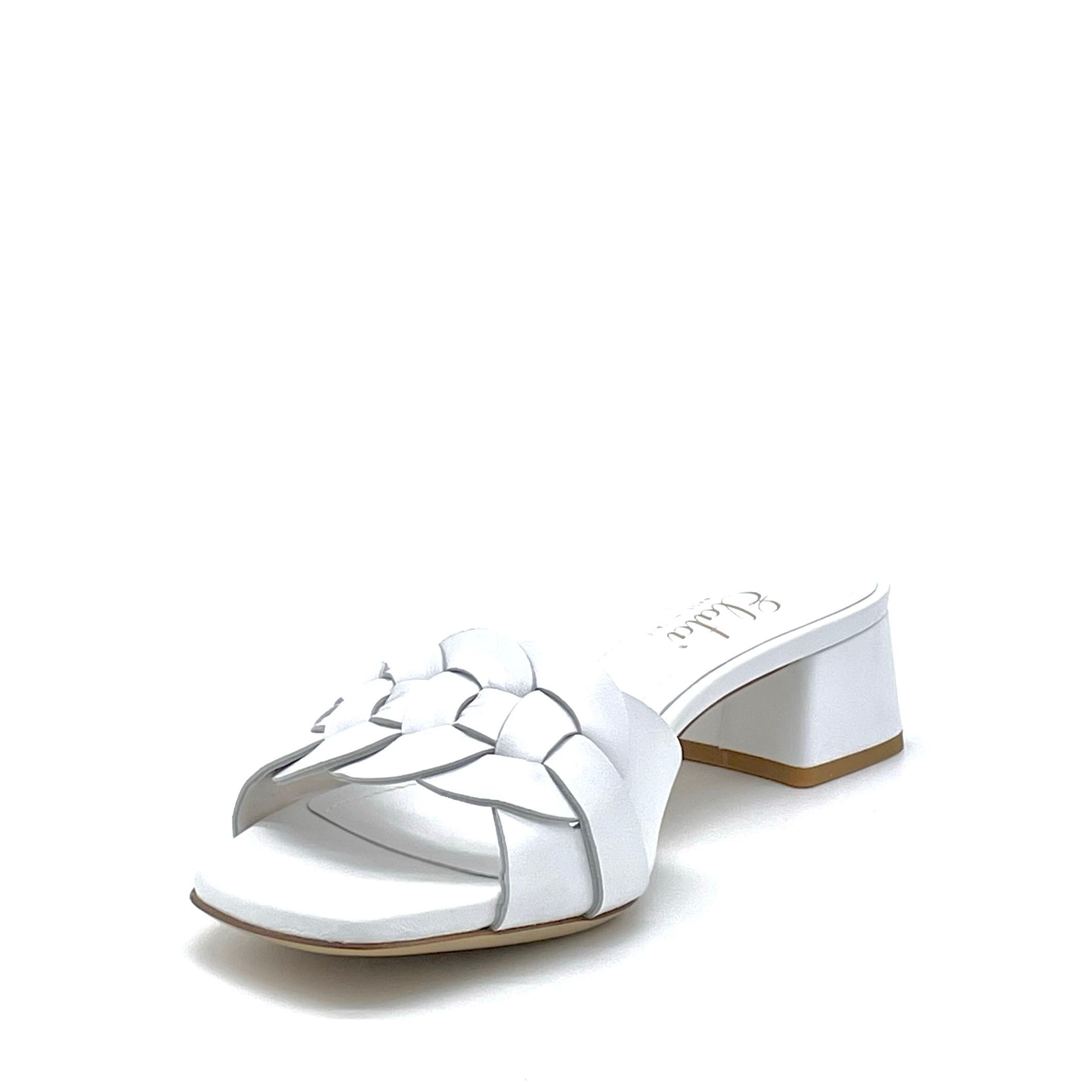 Mule in pelle bianca con intreccio - Cod. 12125