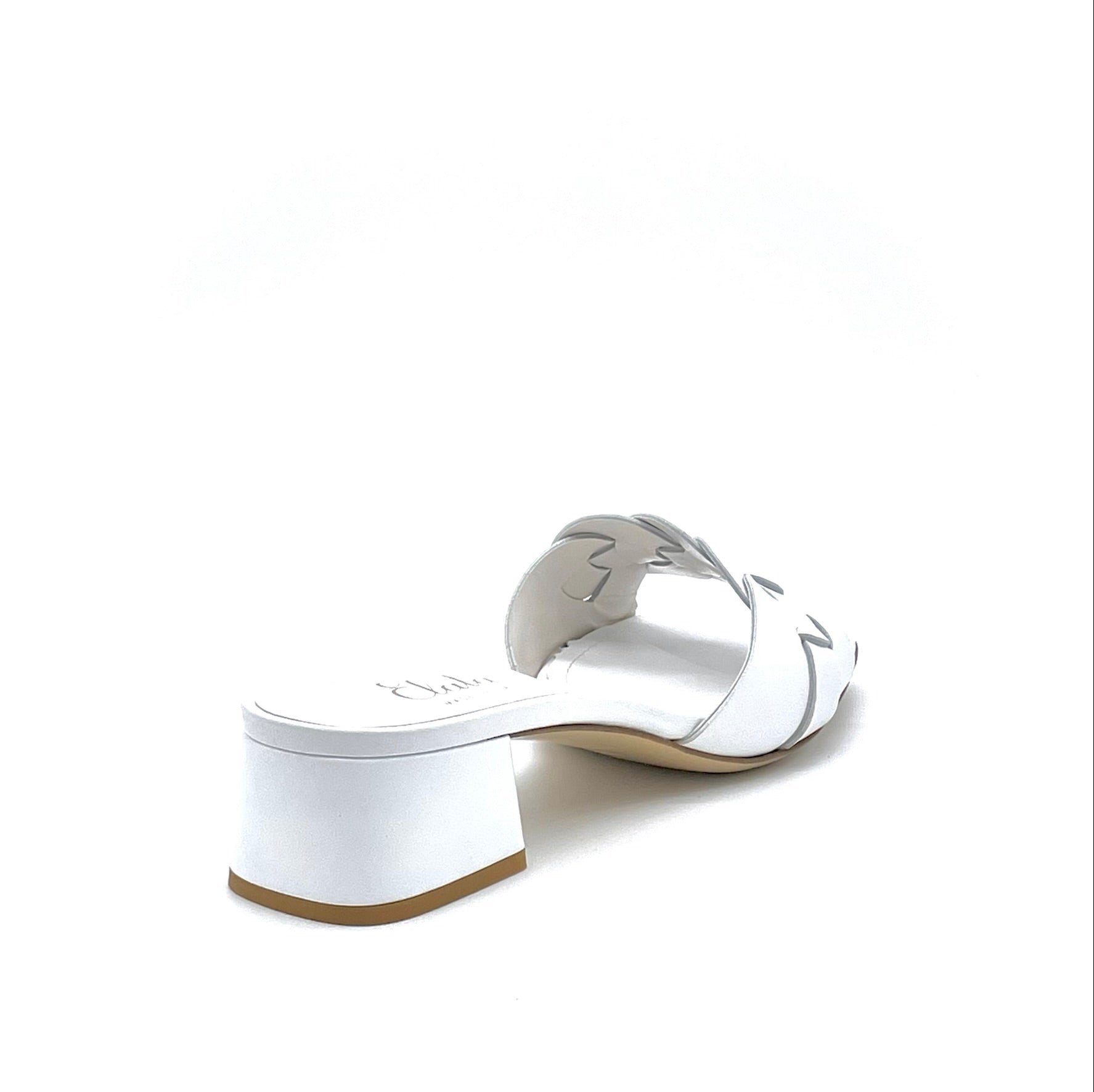 Mule in pelle bianca con intreccio - Cod. 12125