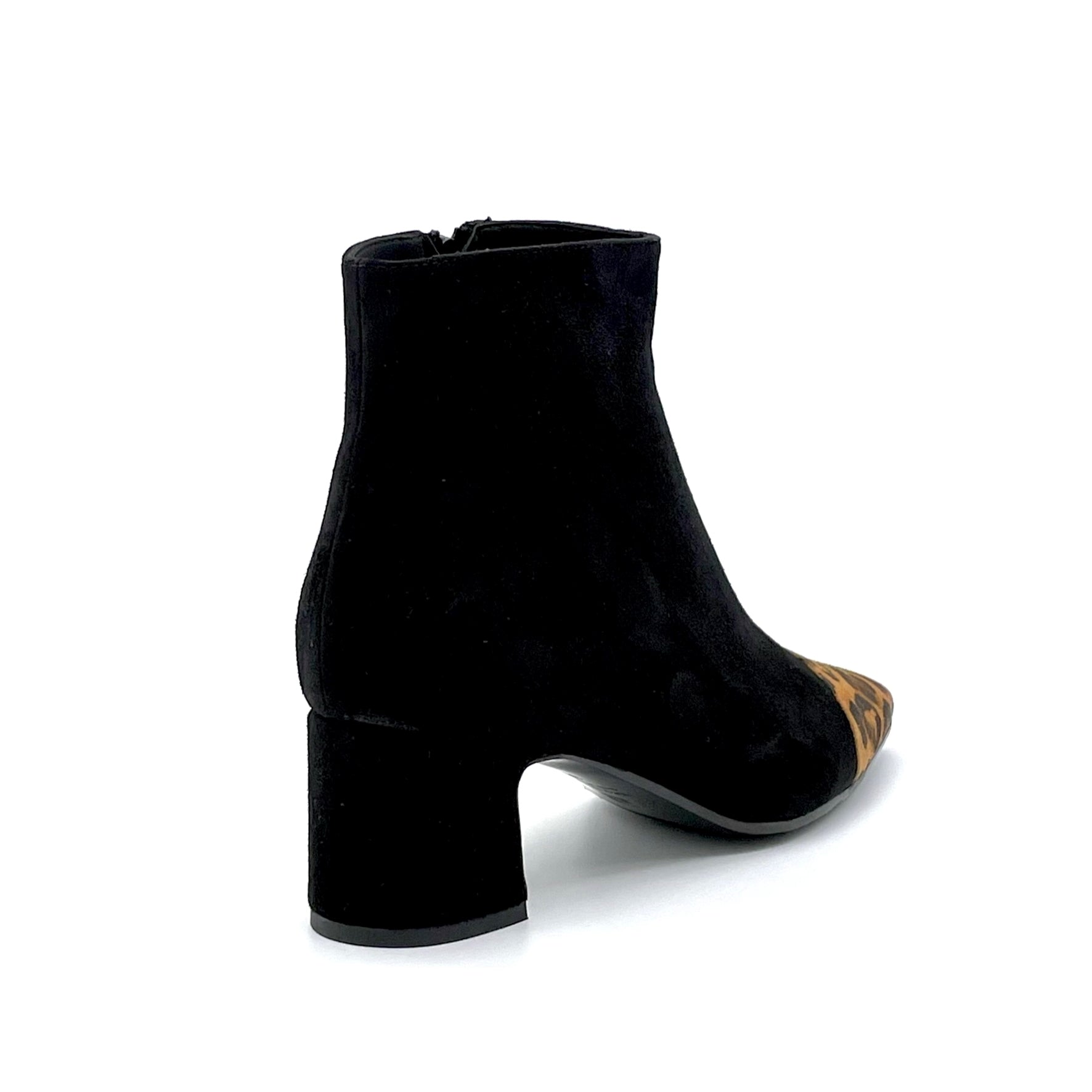 Black suede and printed suede boot - Cod. 52517