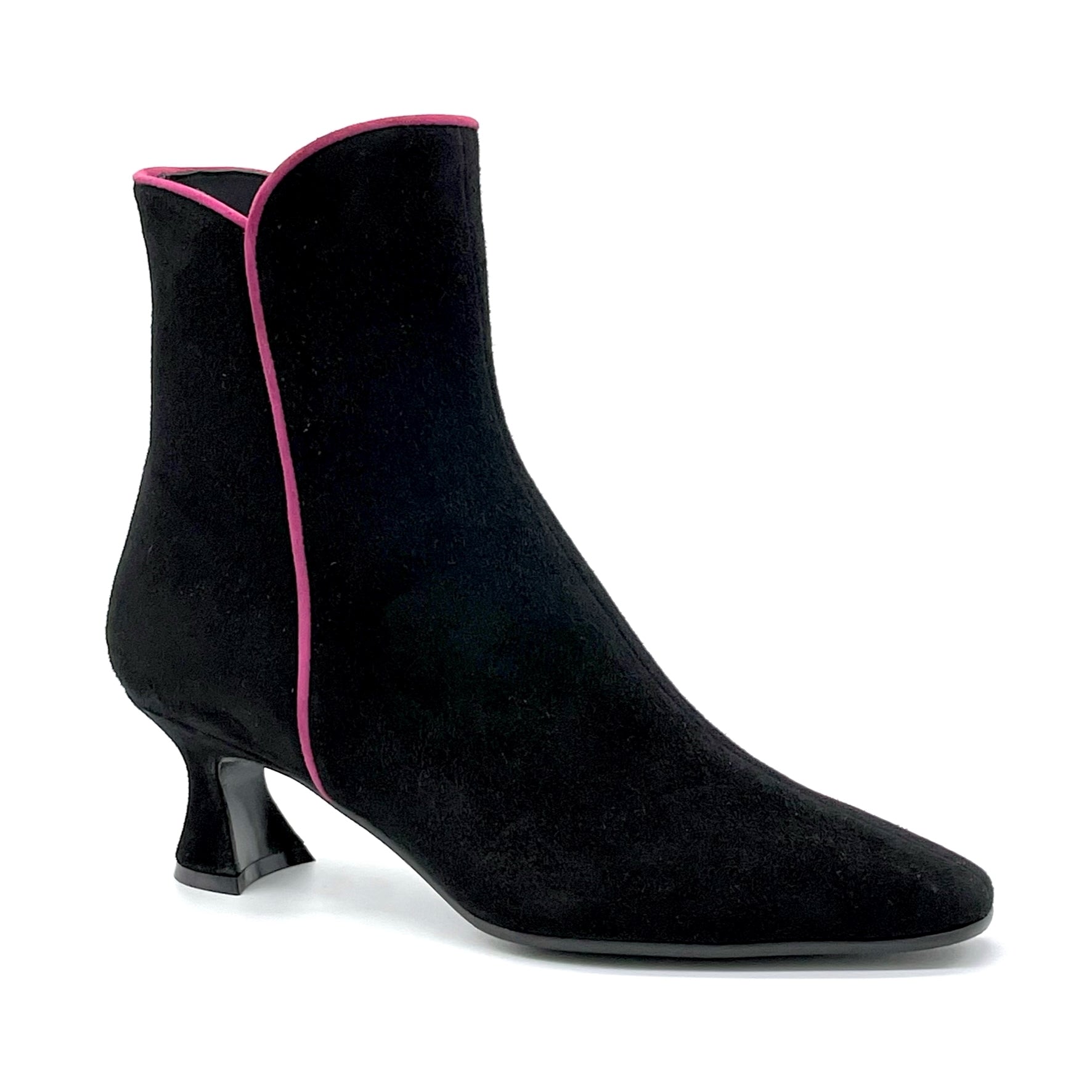 Black suede boot with pink detail - Cod. 52516