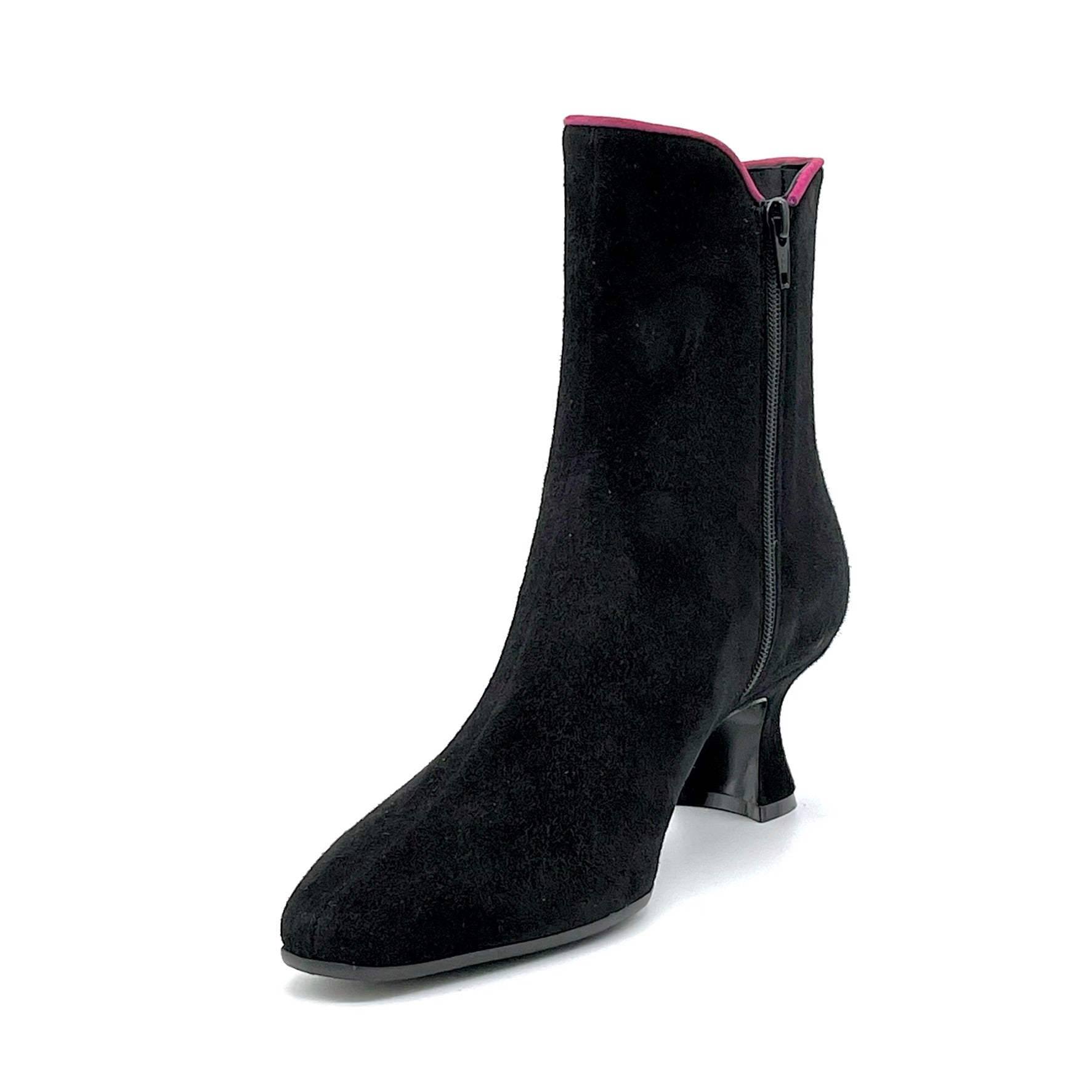 Black suede boot with pink detail - Cod. 52516