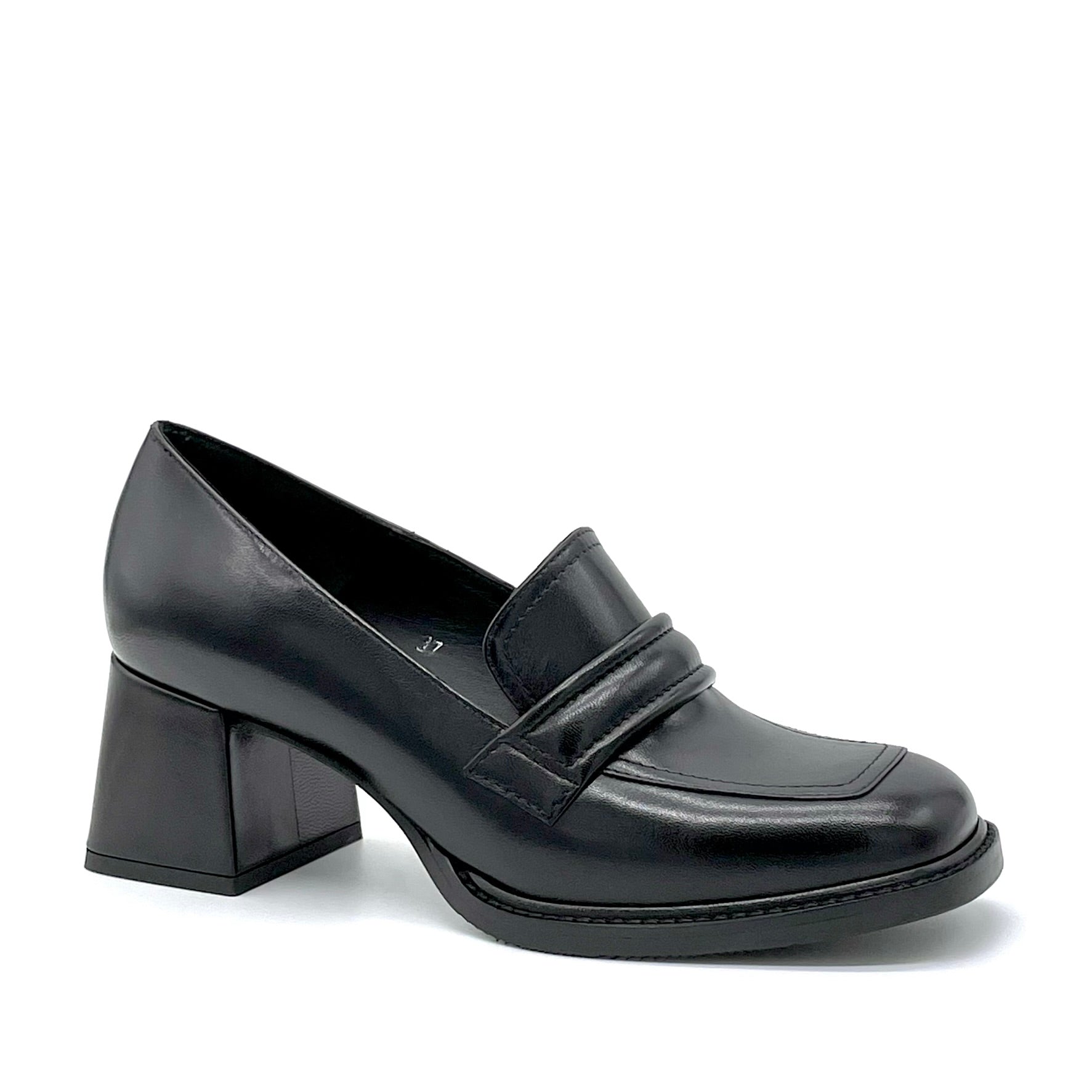 Black leather moccasin - Cod. 52541