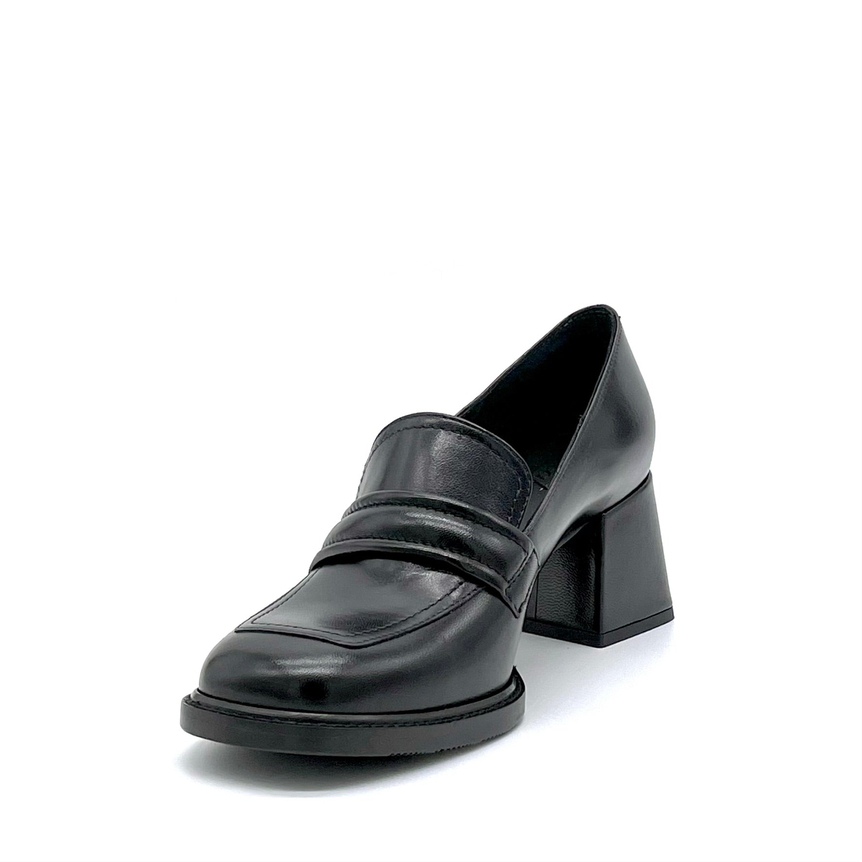 Black leather moccasin - Cod. 52541