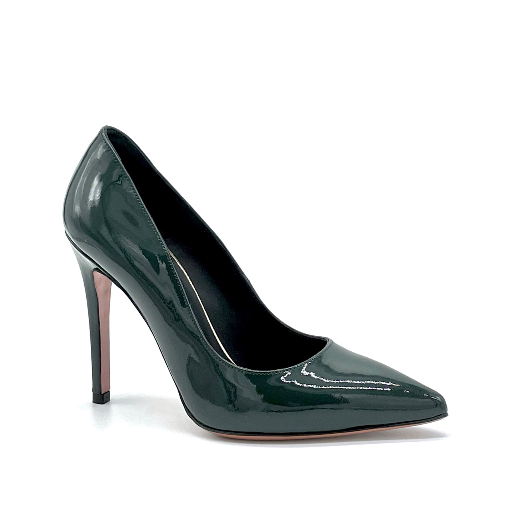 Dark green patent leather pump - Cod. 52556_1