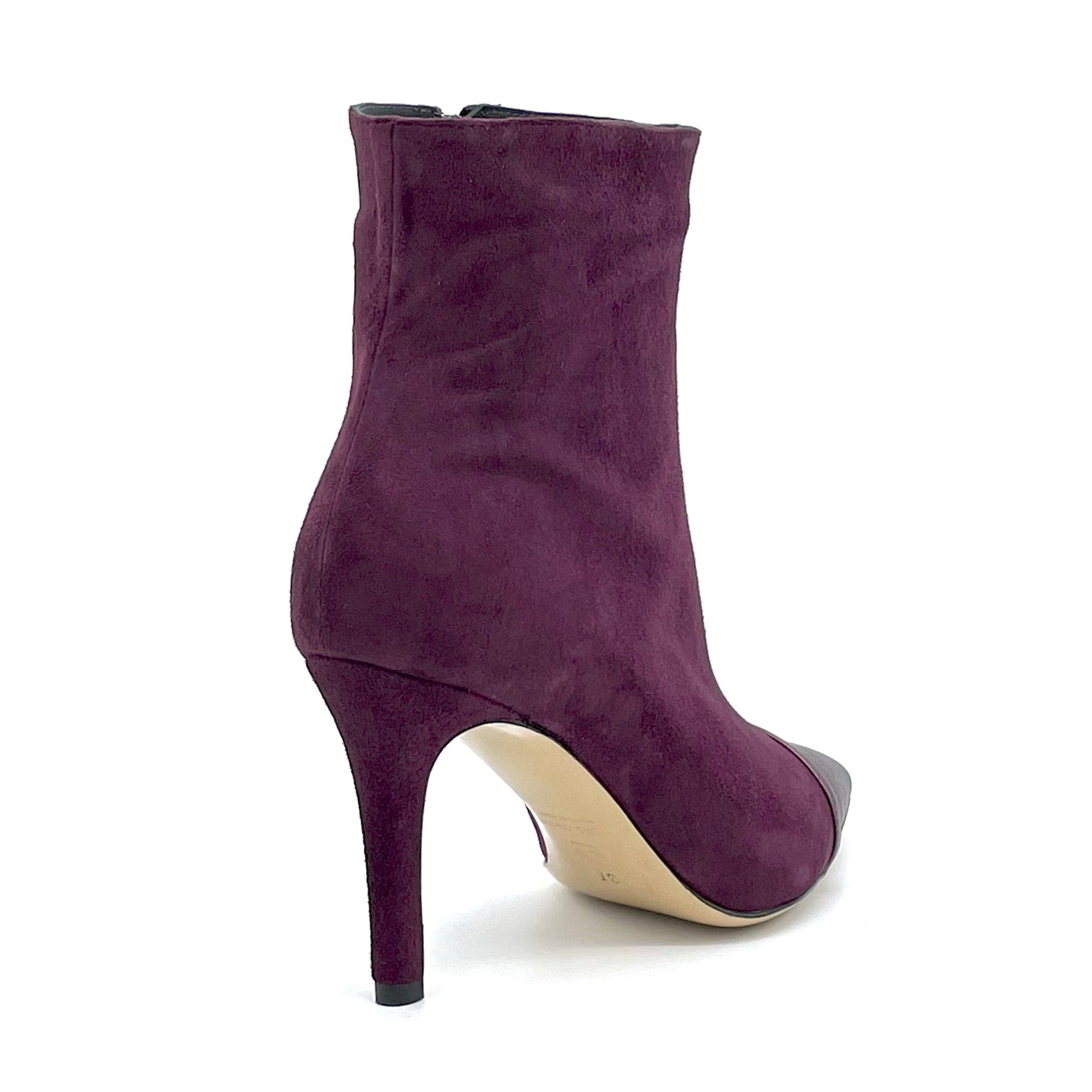 Stivaletto in camoscio e pelle laminata viola - Cod. 52560_1