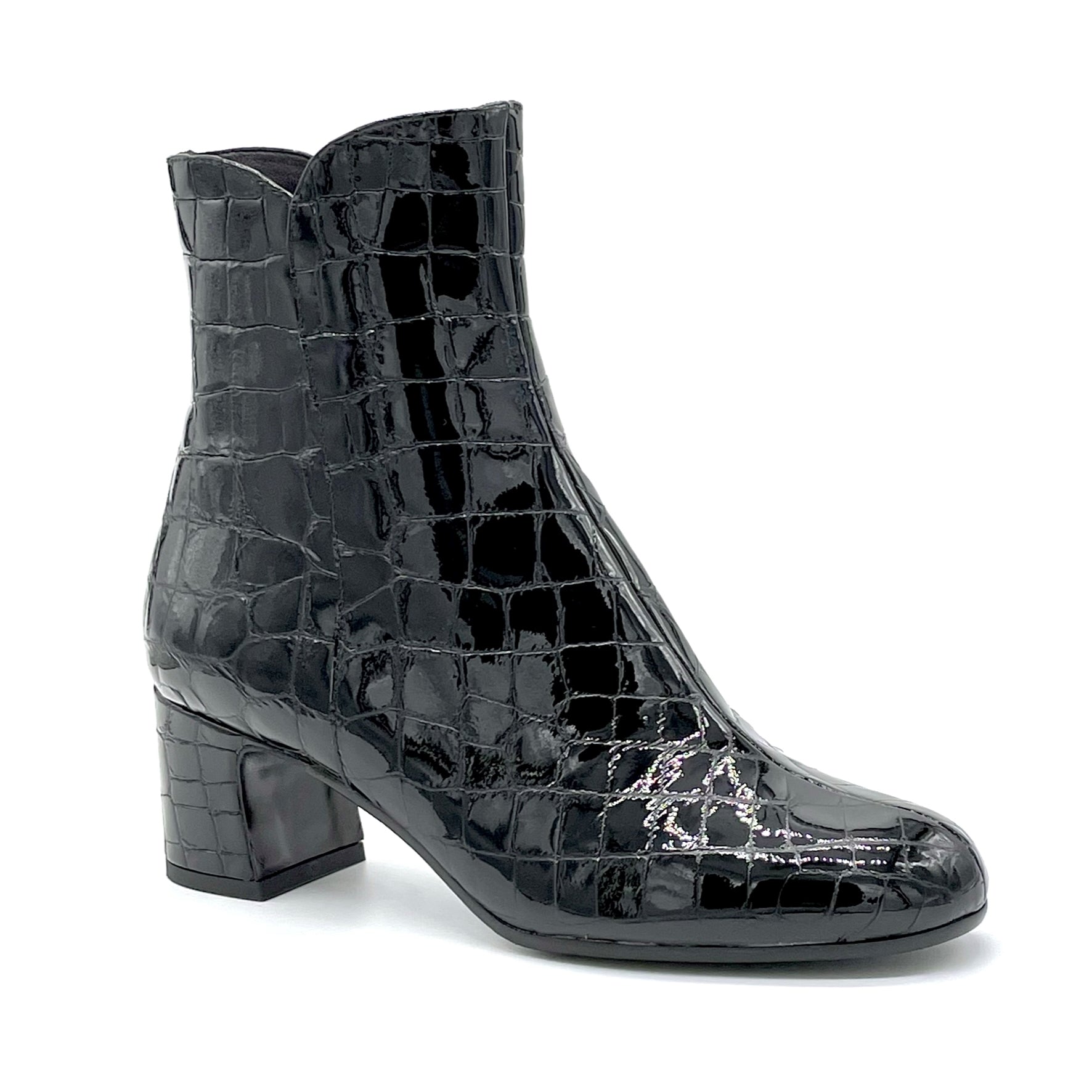 Stivaletto in vernice stampata nera - Cod. 52537