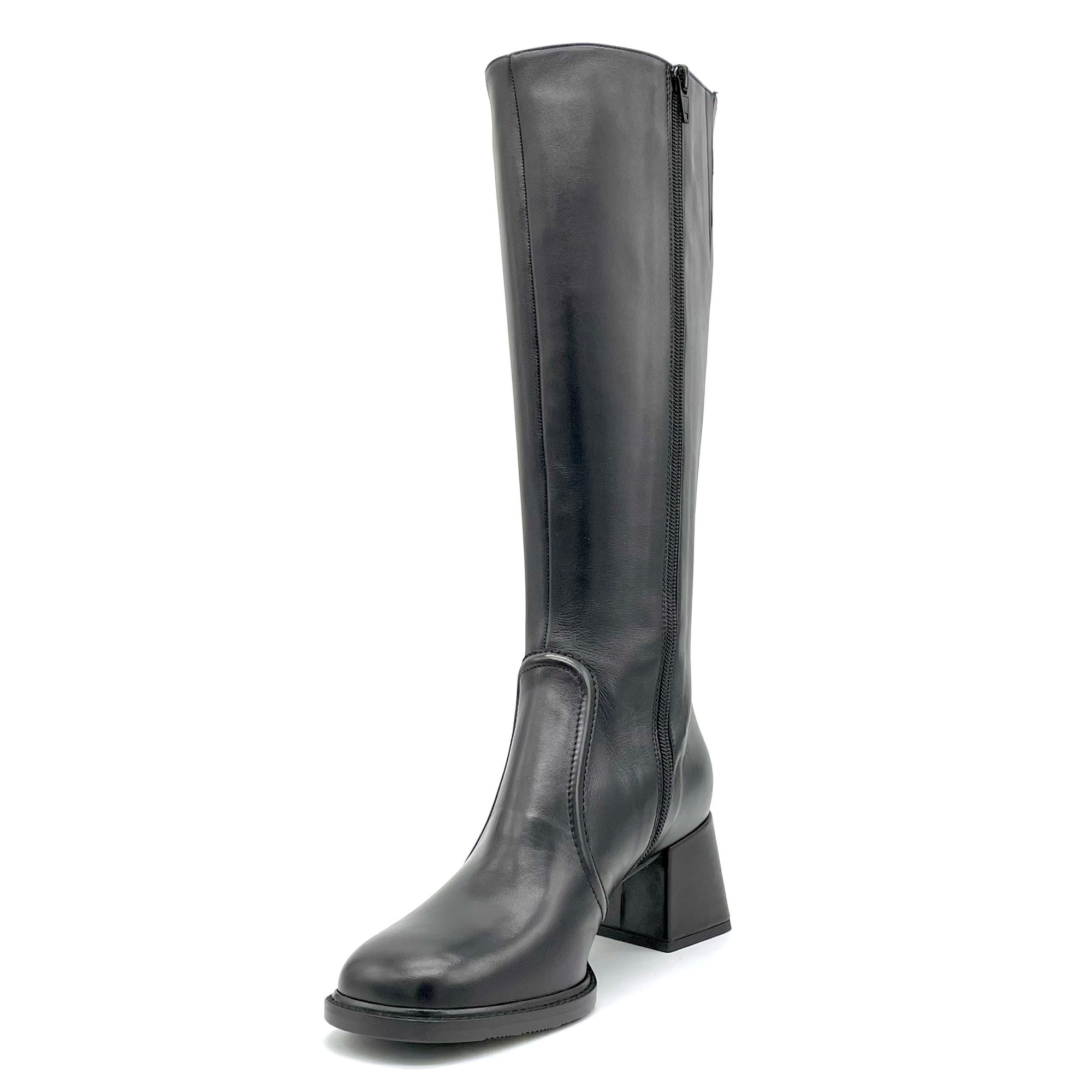 Black leather boot - Cod. 52544