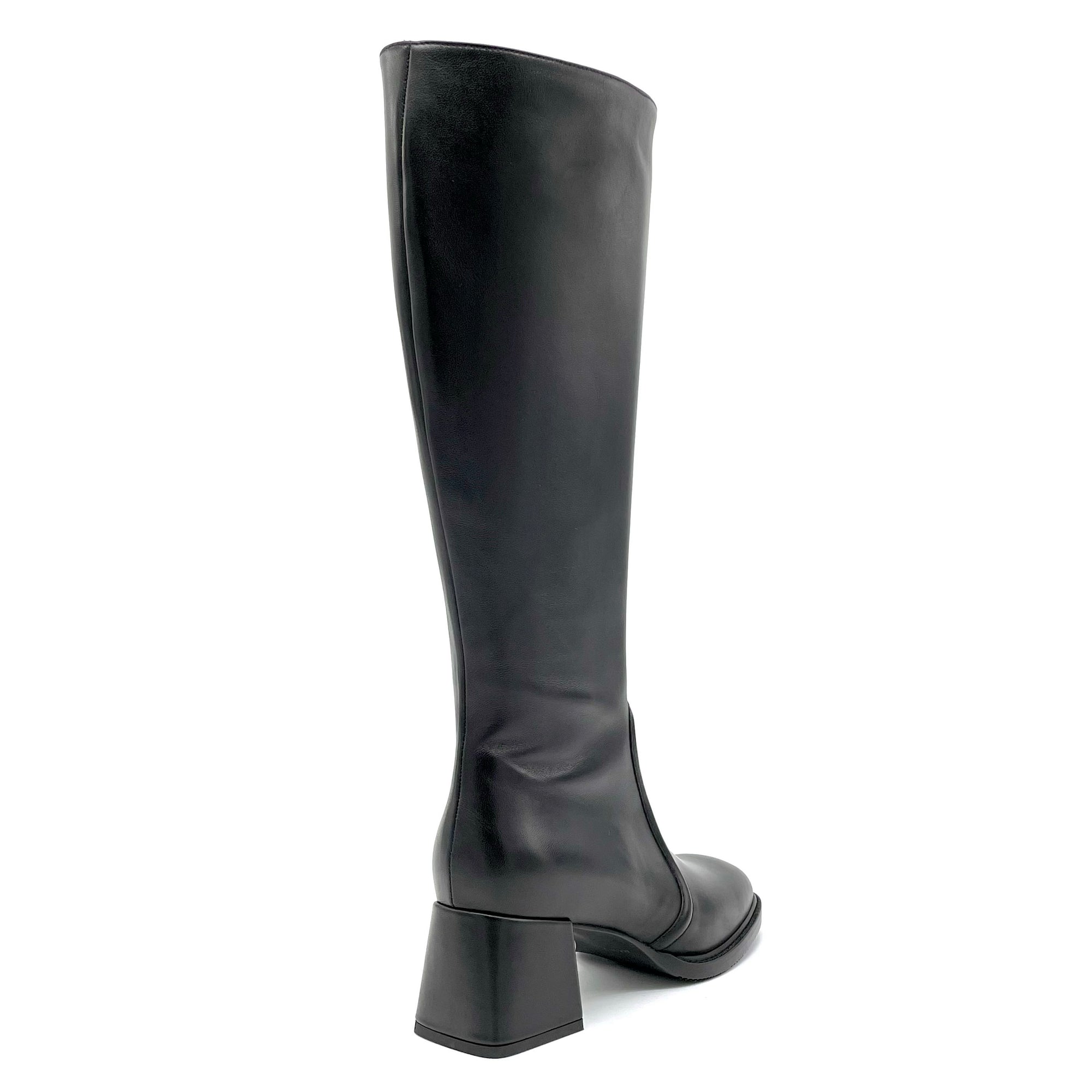 Black leather boot - Cod. 52544
