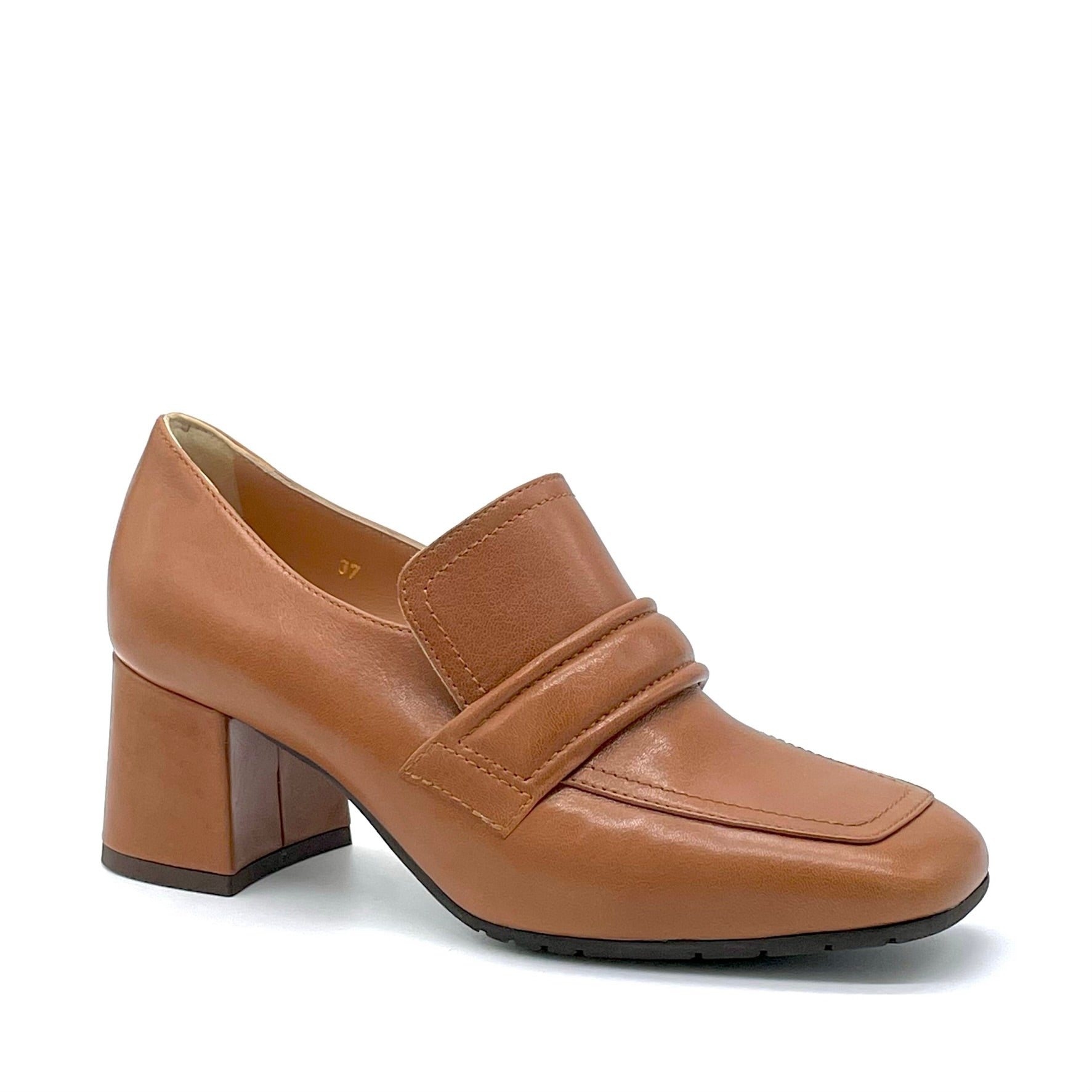 Caramel-colour leather moccasin - Cod. 52522