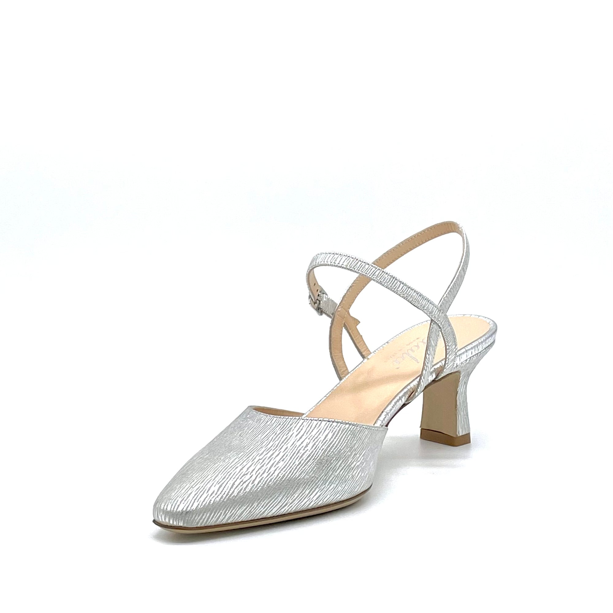 Silver leather slingback - Cod. 13168
