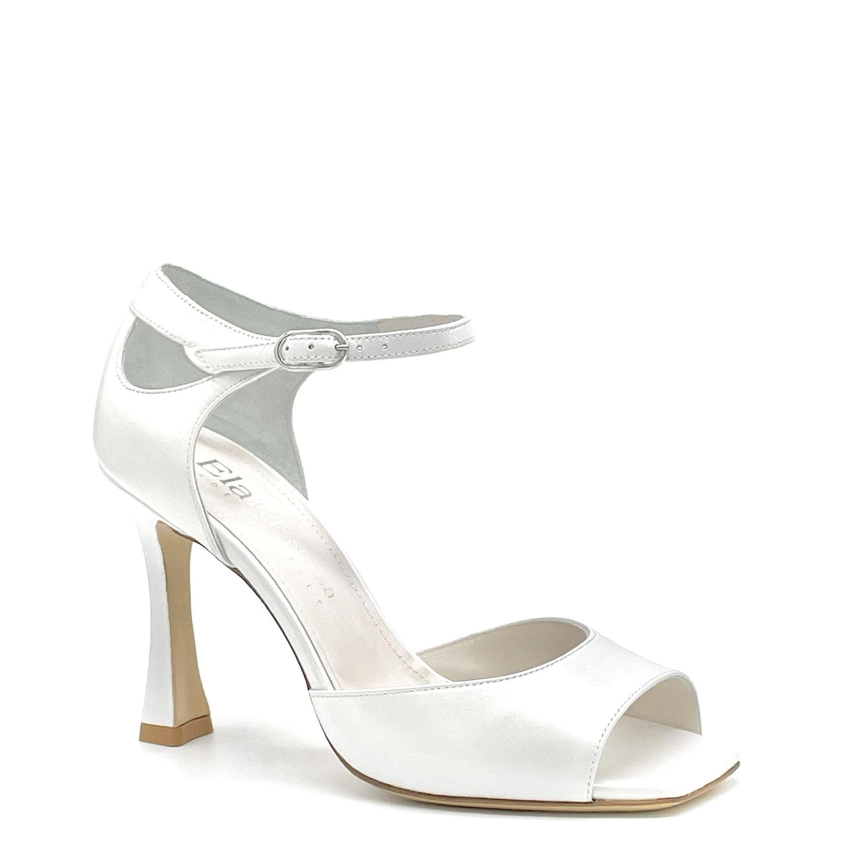 White pearl leather sandal with ankle strap - Cod. S2304