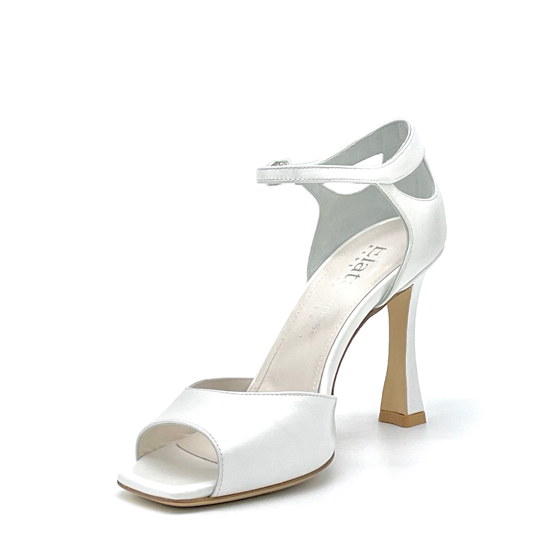 White pearl leather sandal with ankle strap - Cod. S2304