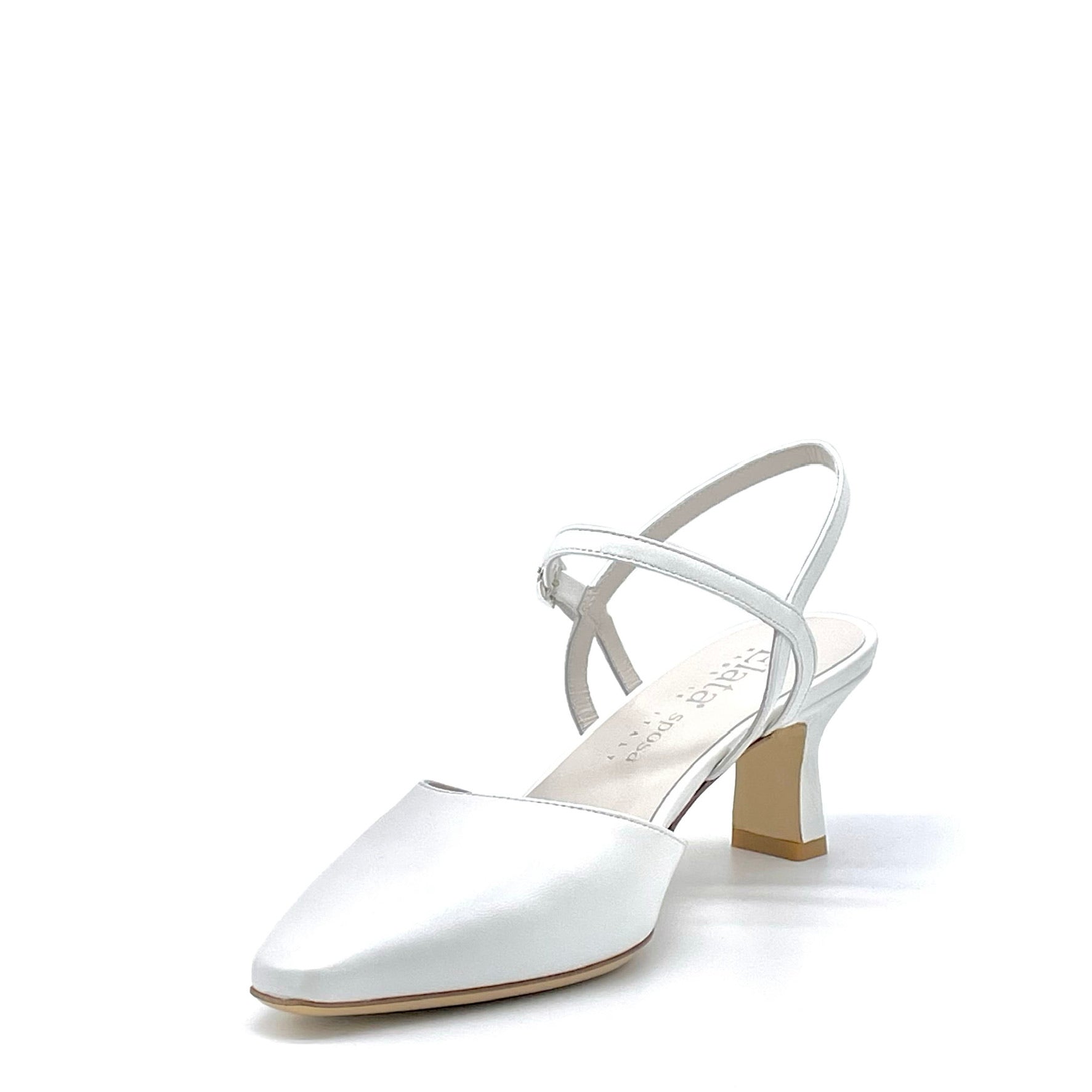 White pearl leather slingback - Cod. S2312