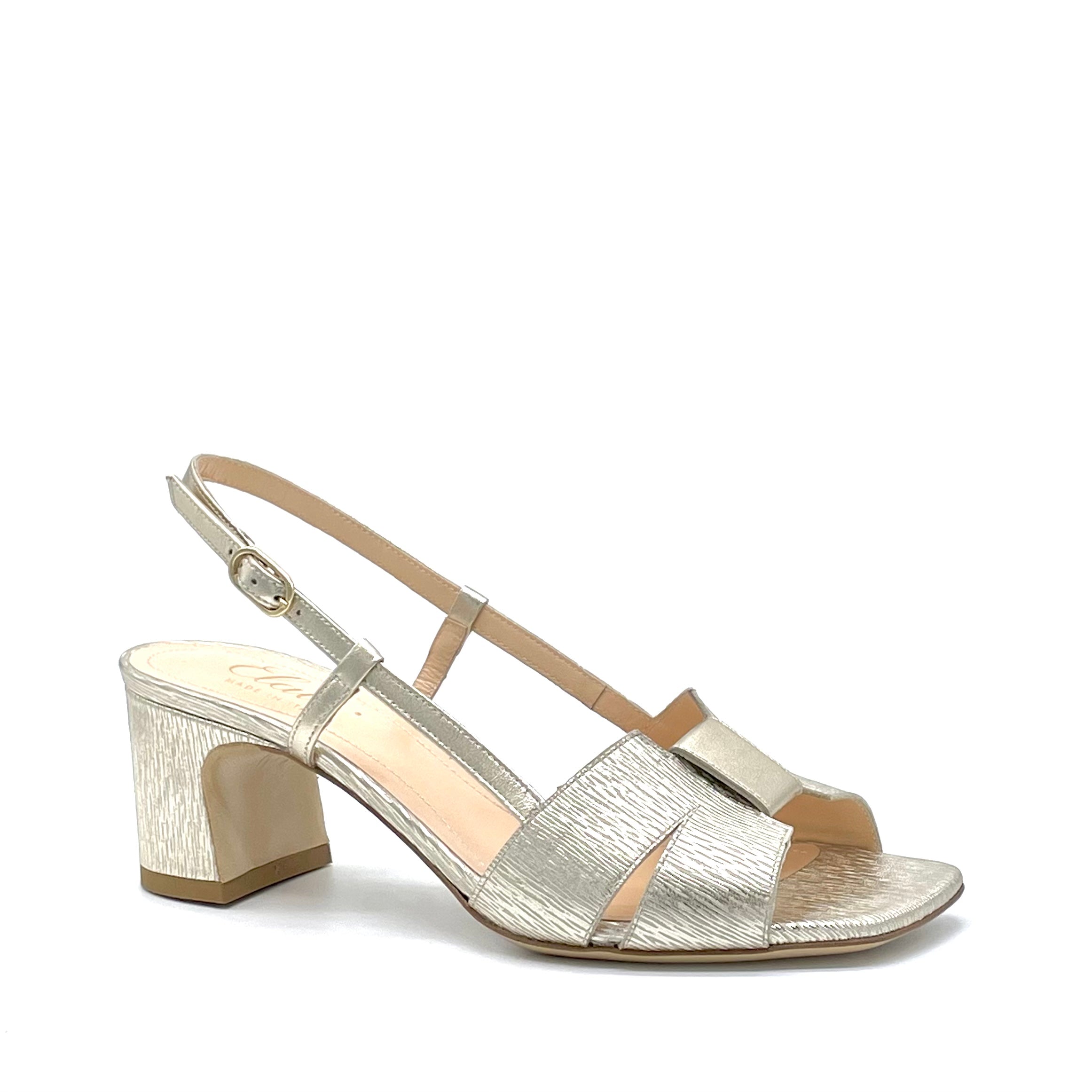 Sandalo in pelle laminata oro – Cod. 13135