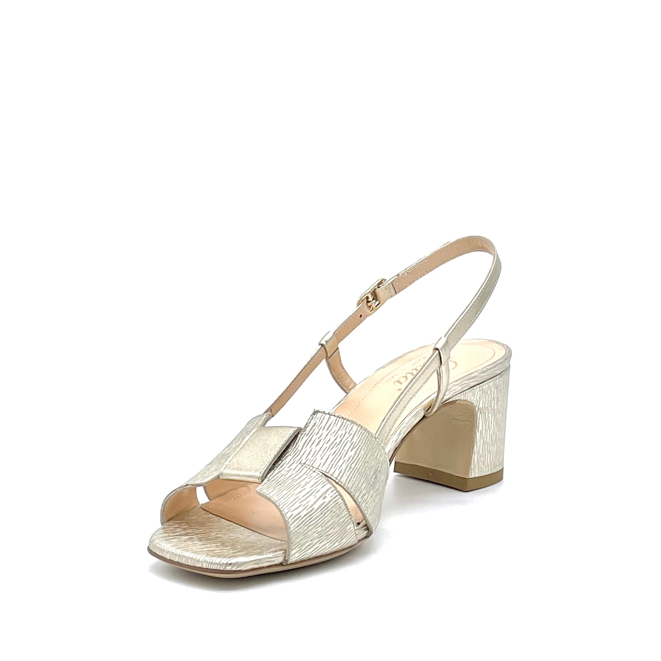 Sandalo in pelle laminata oro – Cod. 13135