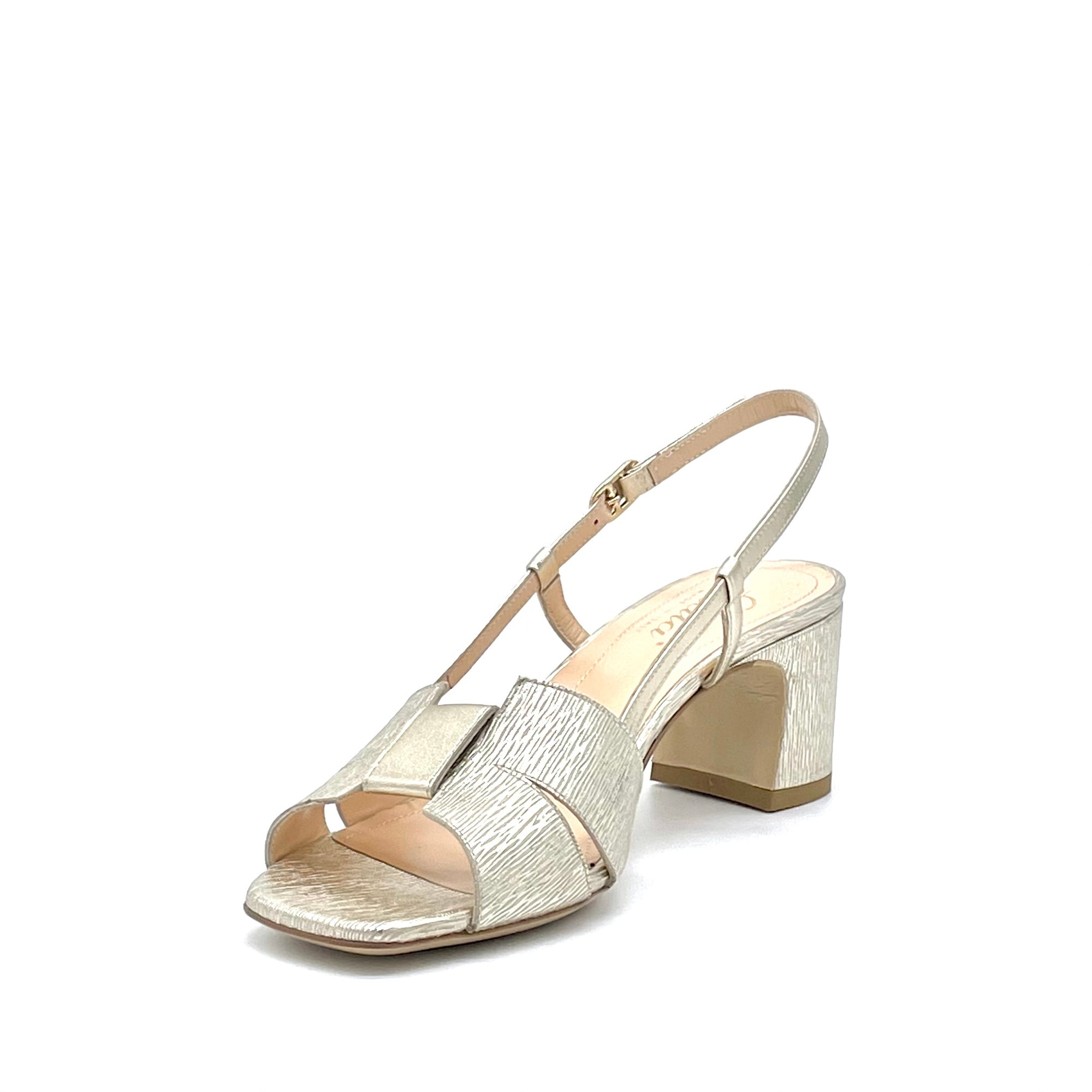 Sandalo in pelle laminata oro – Cod. 13135