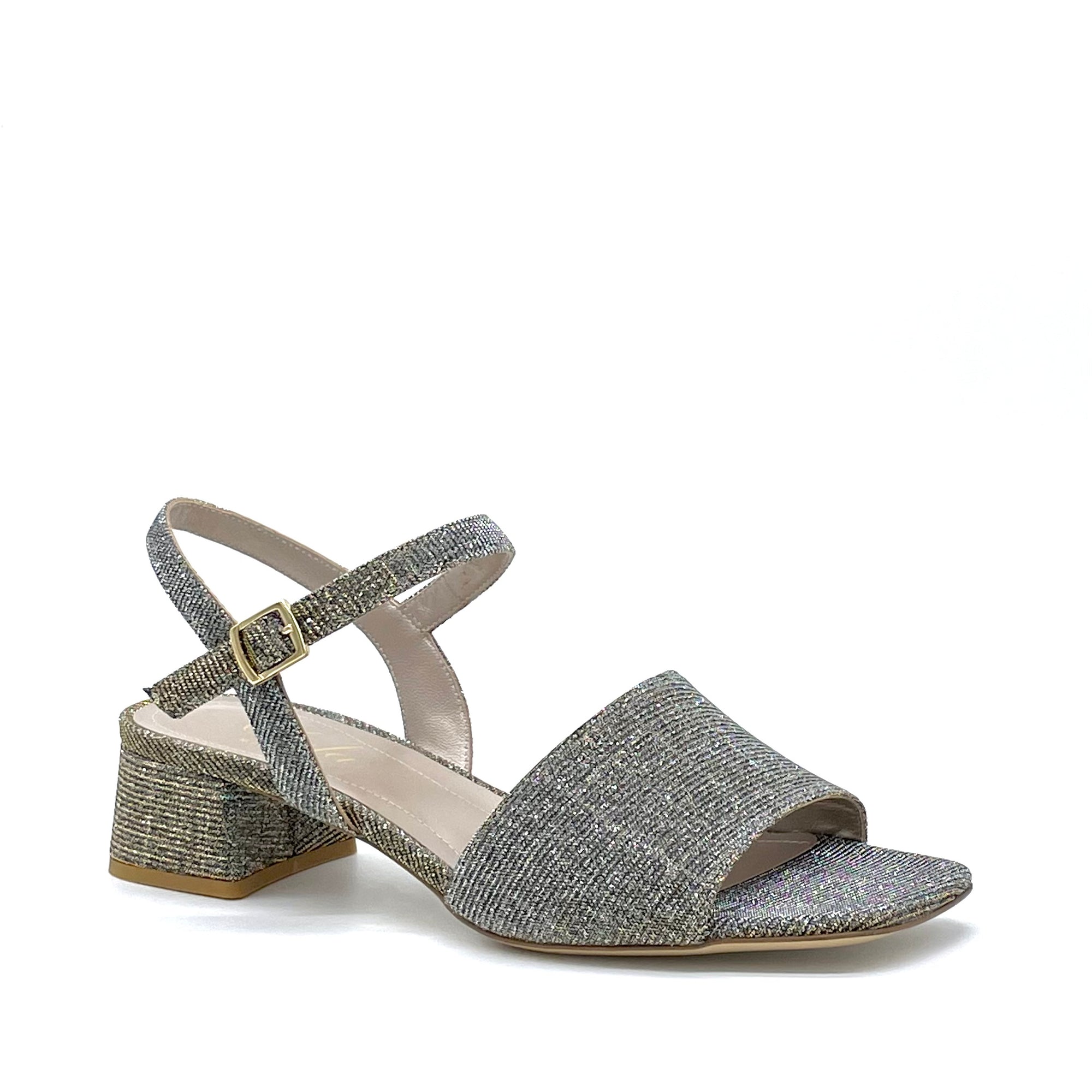 Bronze laminate fabric sandal – Cod. 13141