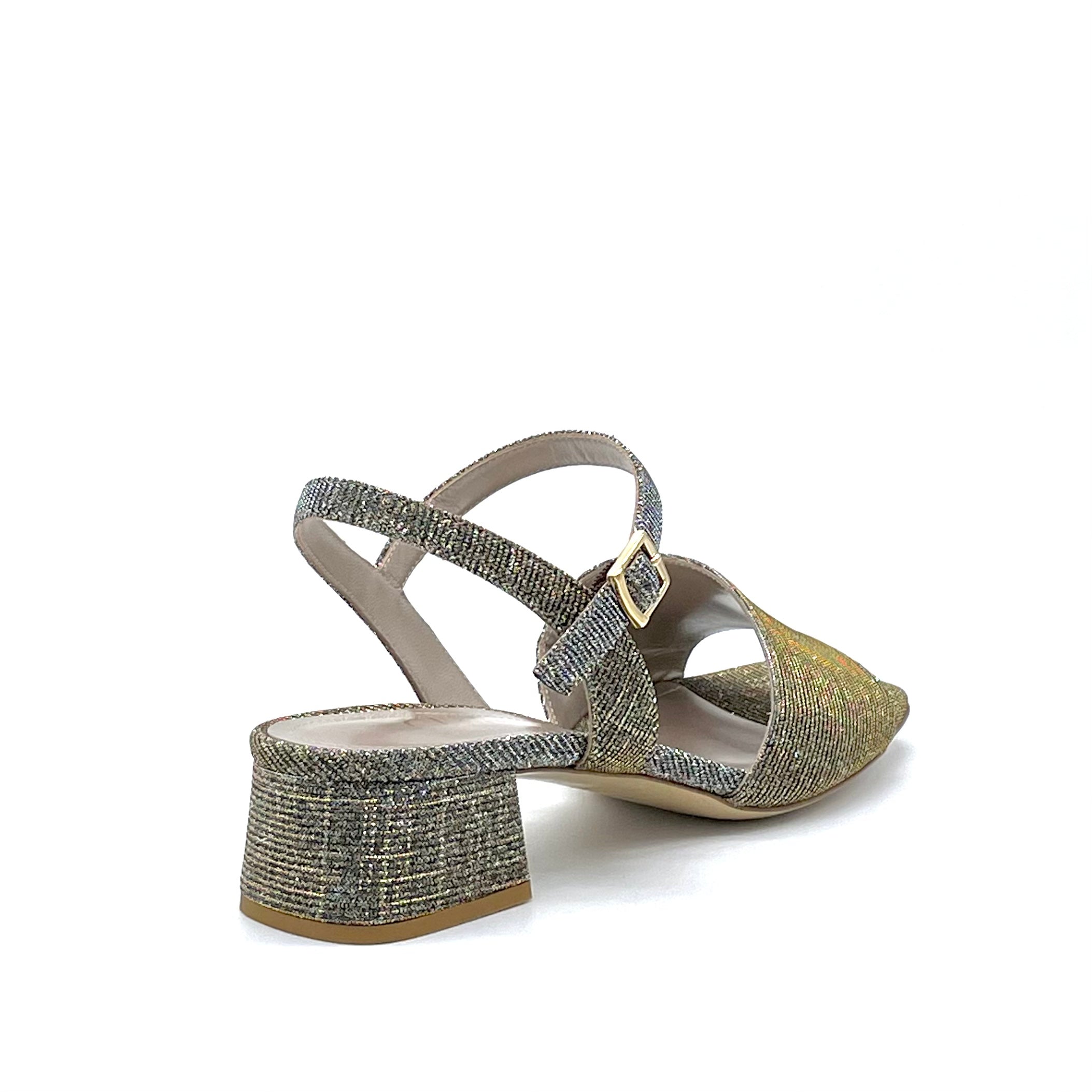 Bronze laminate fabric sandal – Cod. 13141