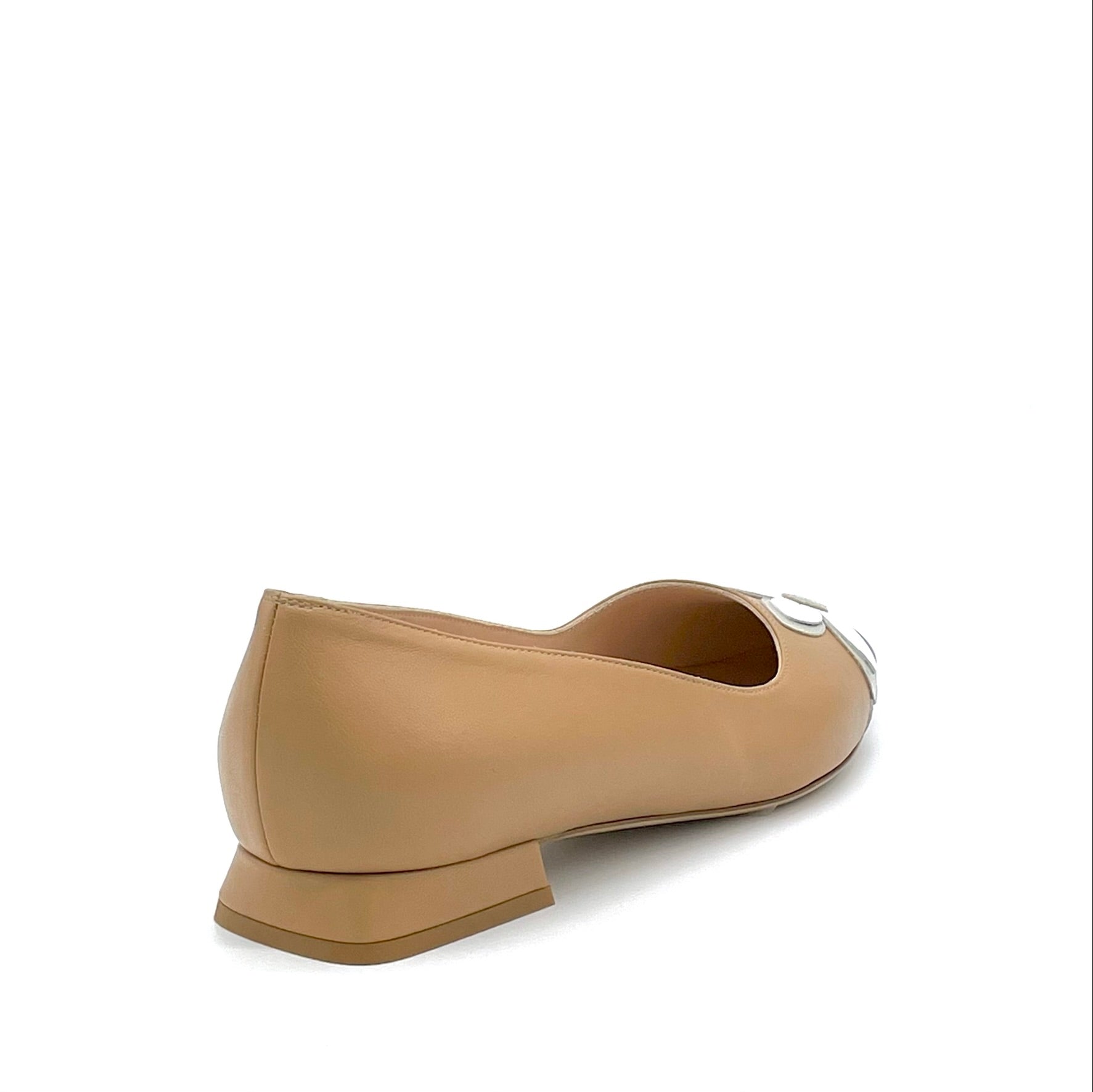 Ballerina in pelle bianca e cuoio - Cod. 12170_2