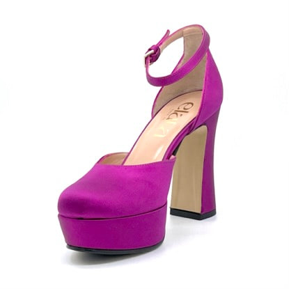 Cyclamen colored silk satin d’orsay – Cod. 53536