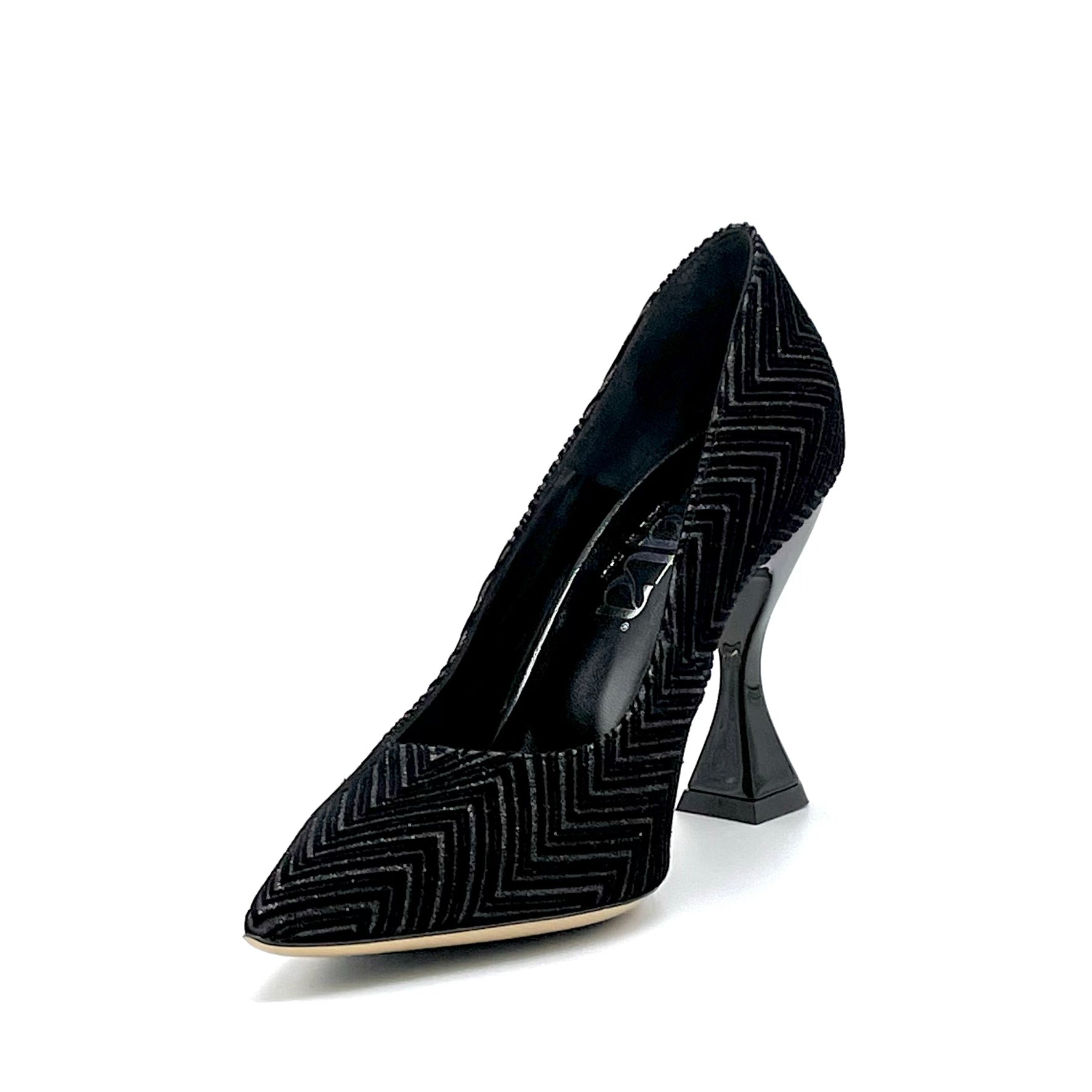 Décolleté in velluto glitter nero – Cod. 53514