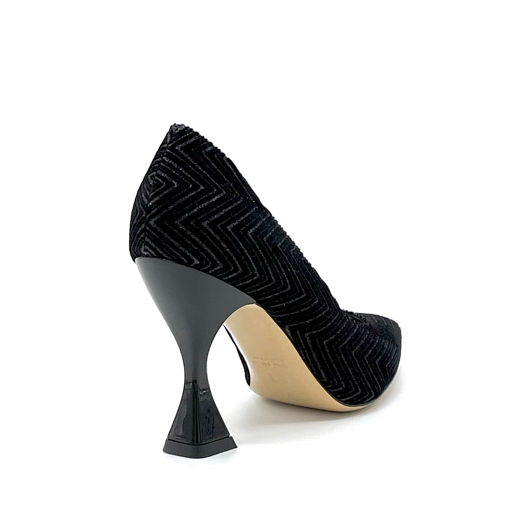 Black glitter velvet pump – Cod. 53514