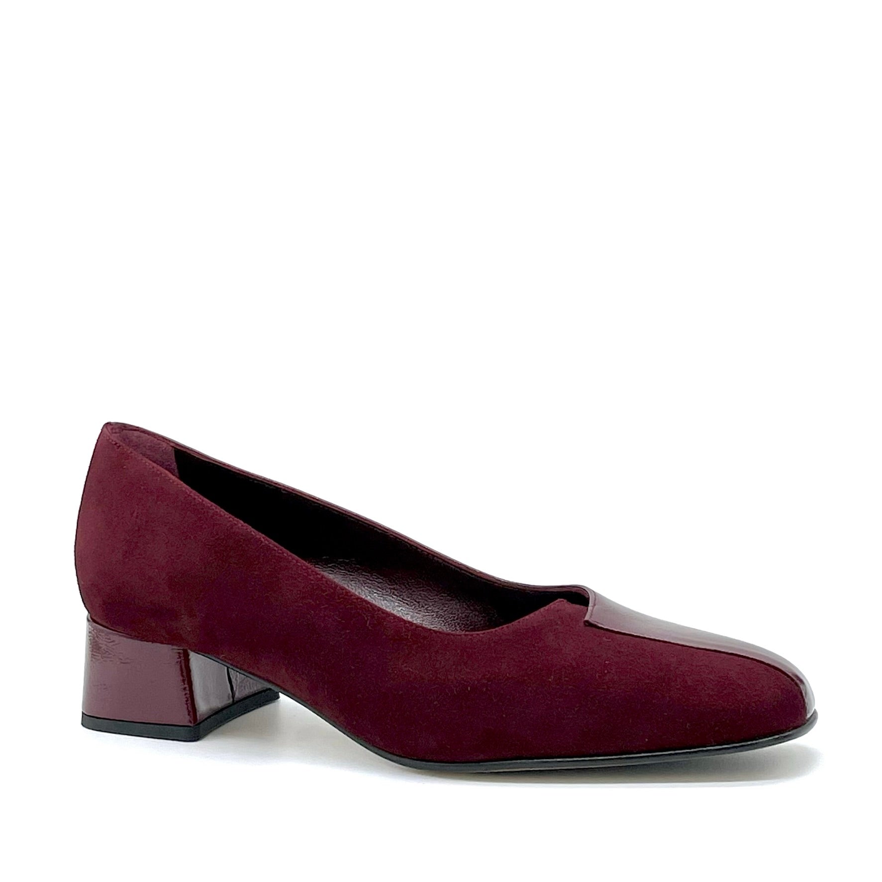 Bordeaux suede and patent pump – Cod. 53529