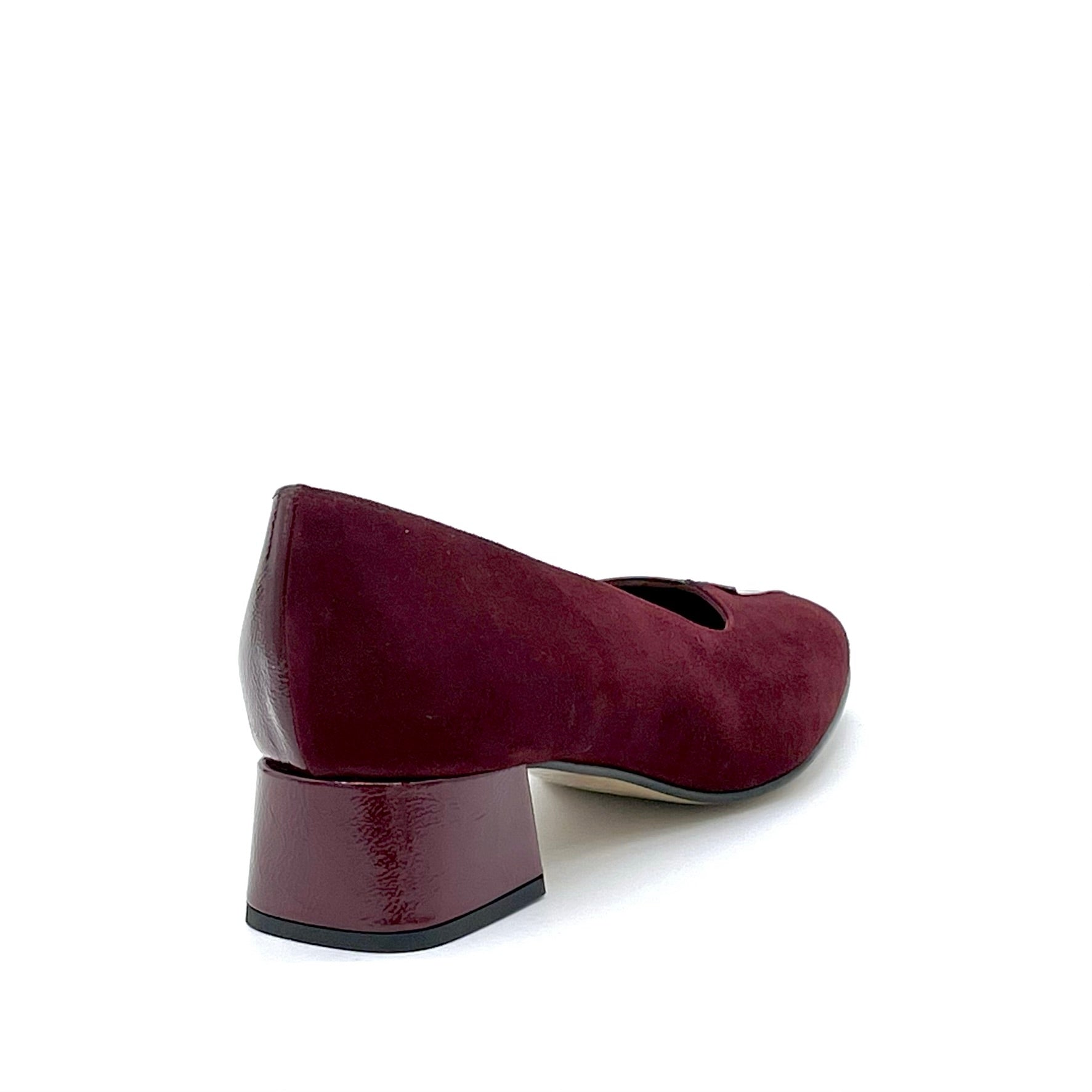 Bordeaux suede and patent pump – Cod. 53529