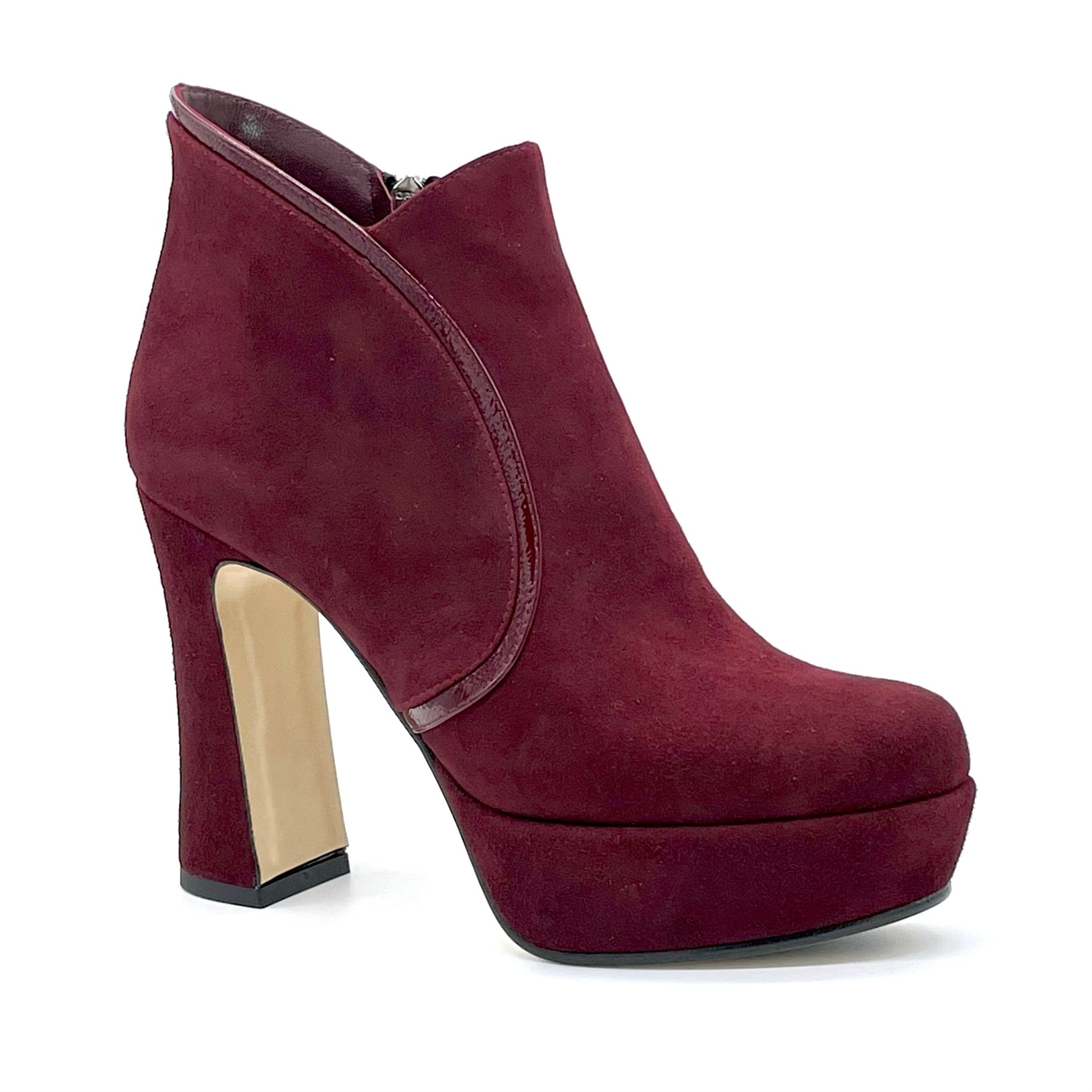 Bordeaux suede and patent boot – Cod. 53539