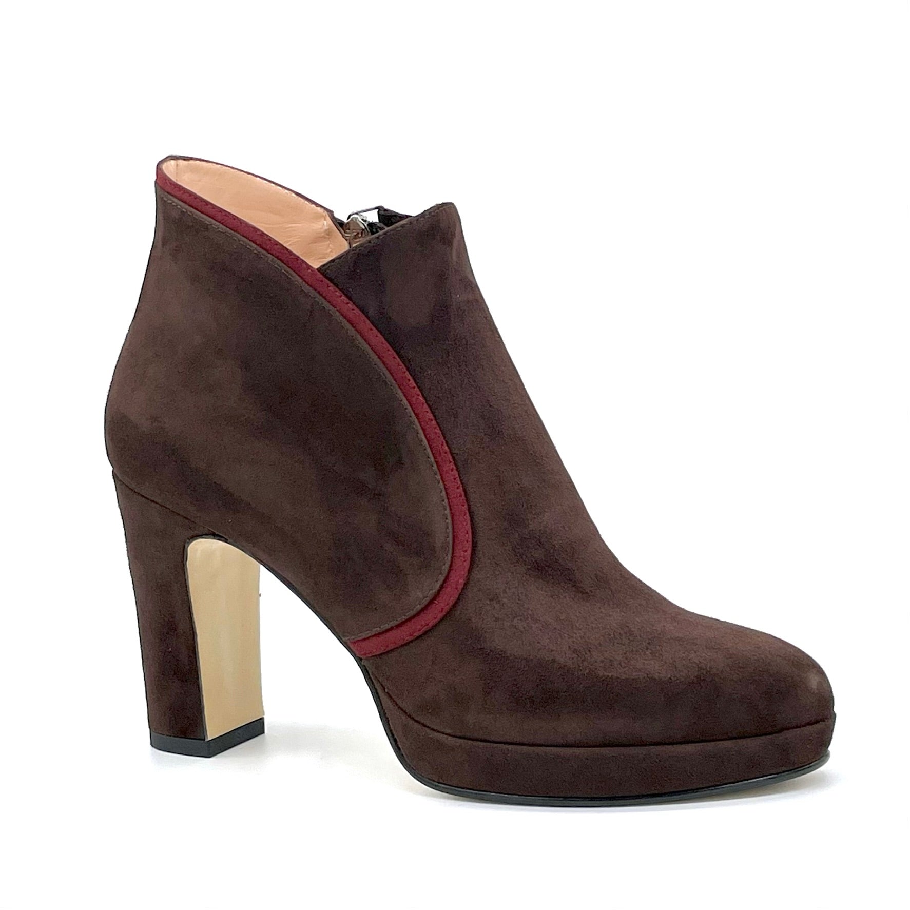 Brown and dark red suede boot – Cod. 53541