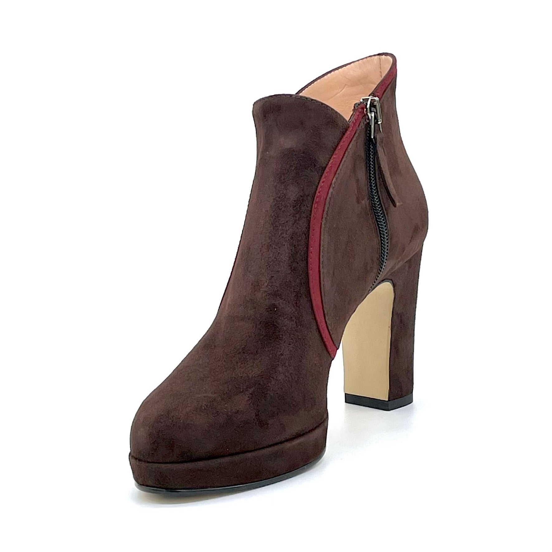 Brown and dark red suede boot – Cod. 53541