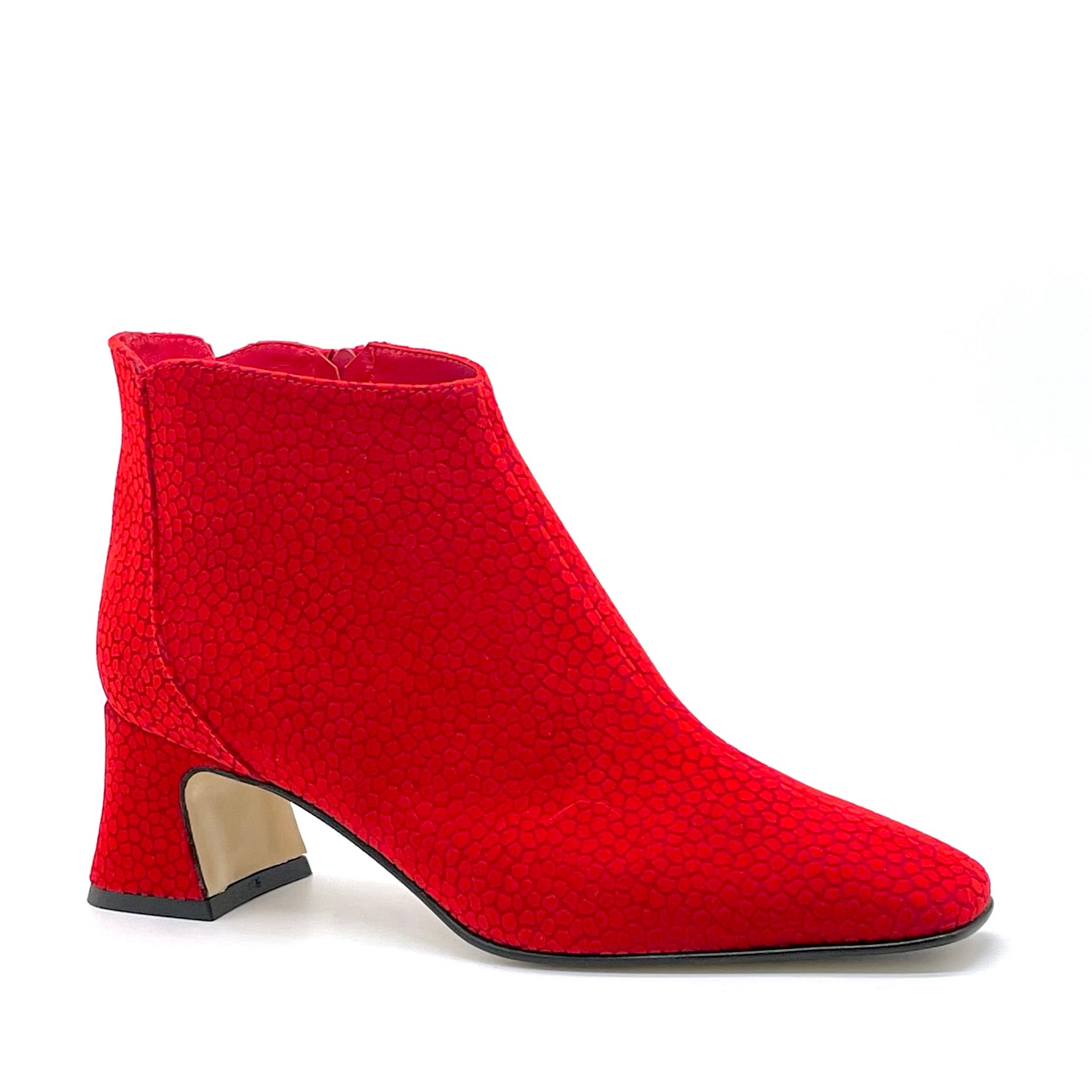 Stivaletto in camoscio stampato rosso – Cod. 53546