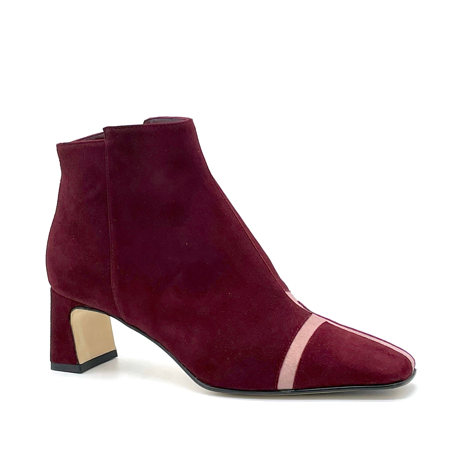 Stivaletto in camoscio Bordeaux e rosa chiaro – Cod. 53548
