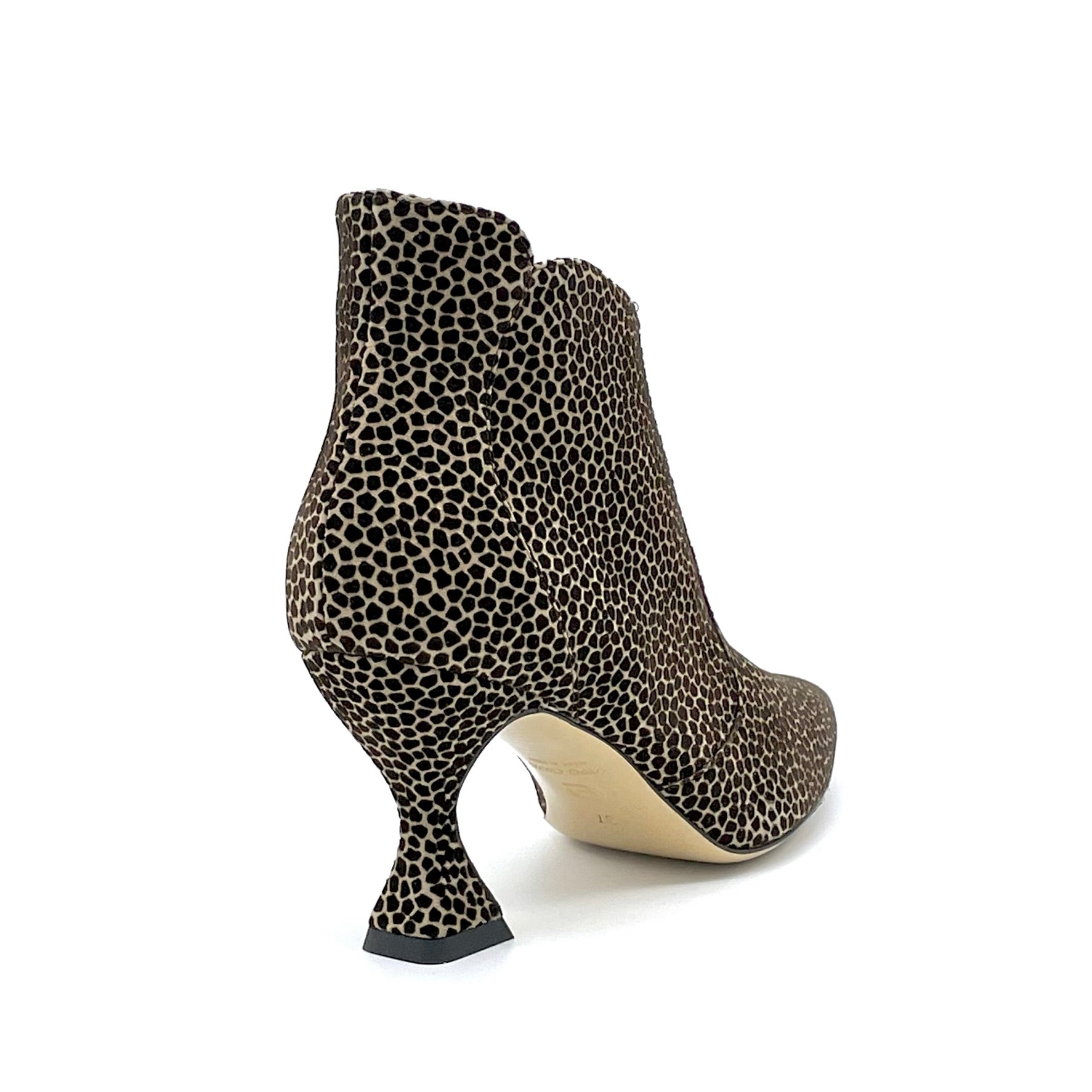 Beige and black printed suede boot – Cod. 53550