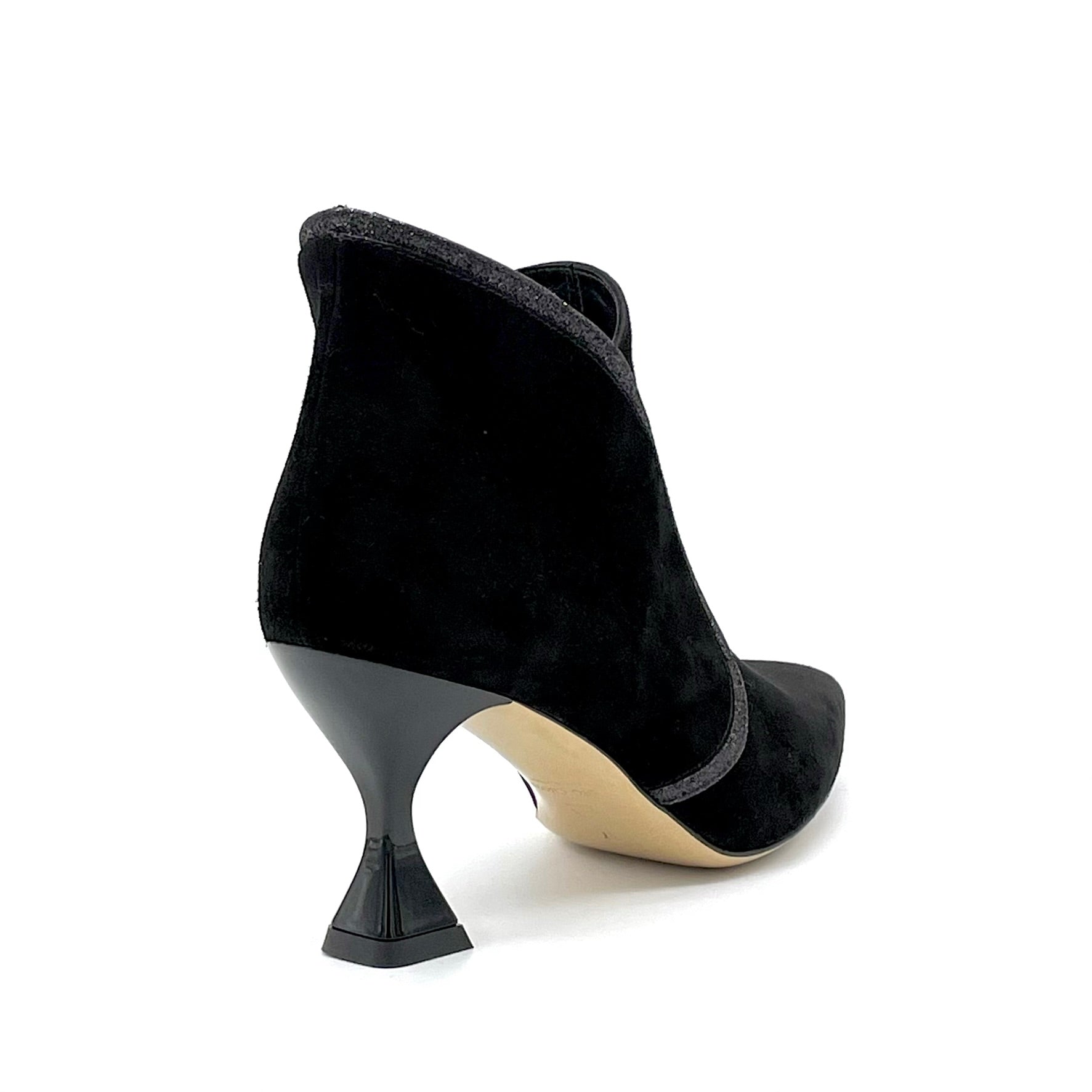 Tronchetto in camoscio nero e glitter – Cod. 53551