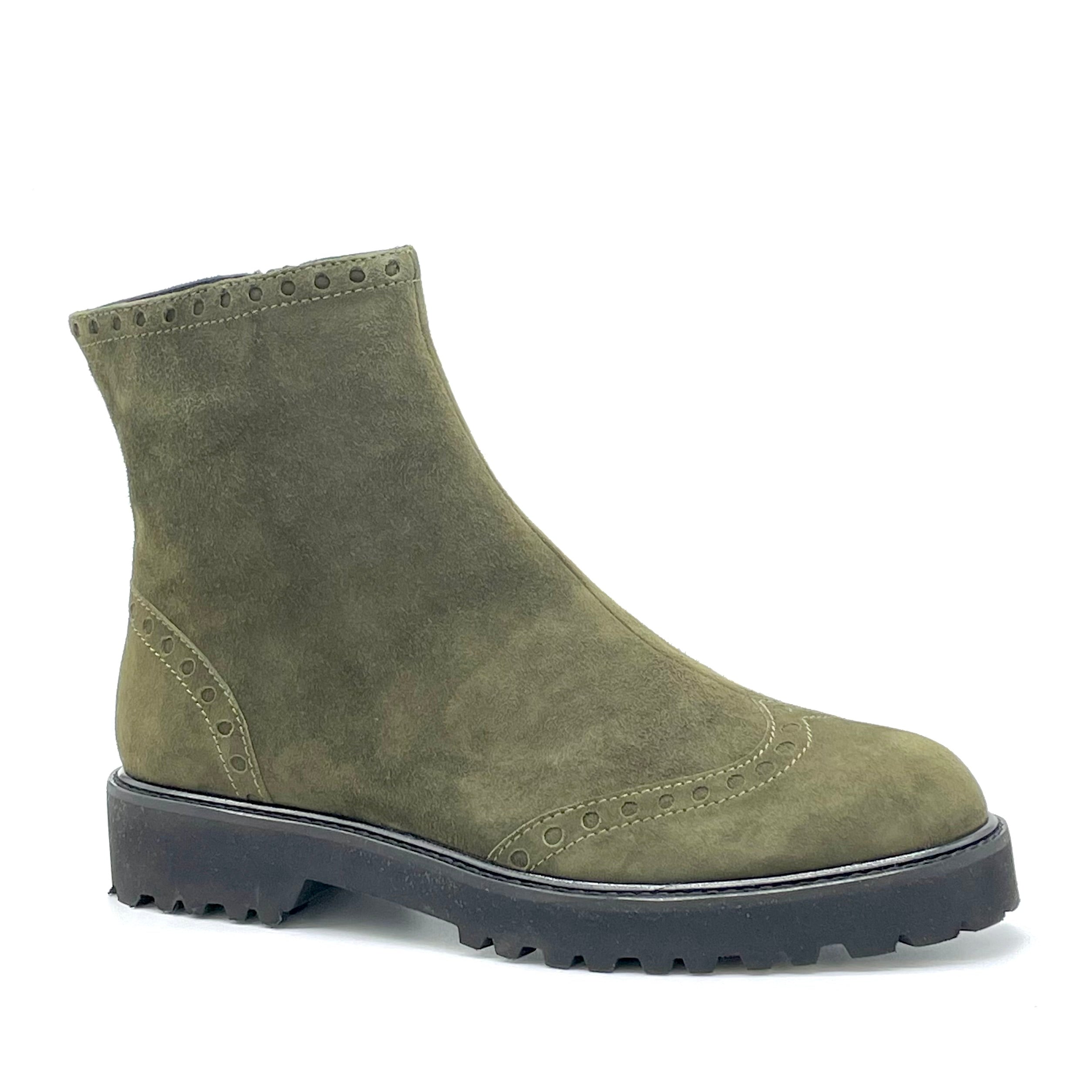 Stivaletto in camoscio verde muschio – Cod. 52549_1