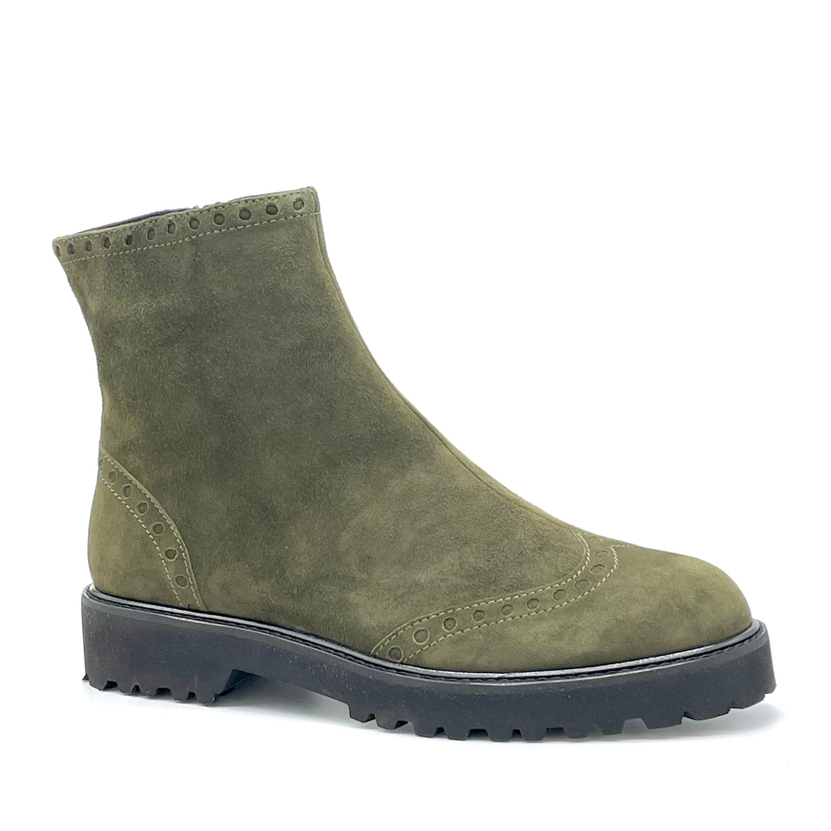 Stivaletto in camoscio verde muschio – Cod. 52549_1