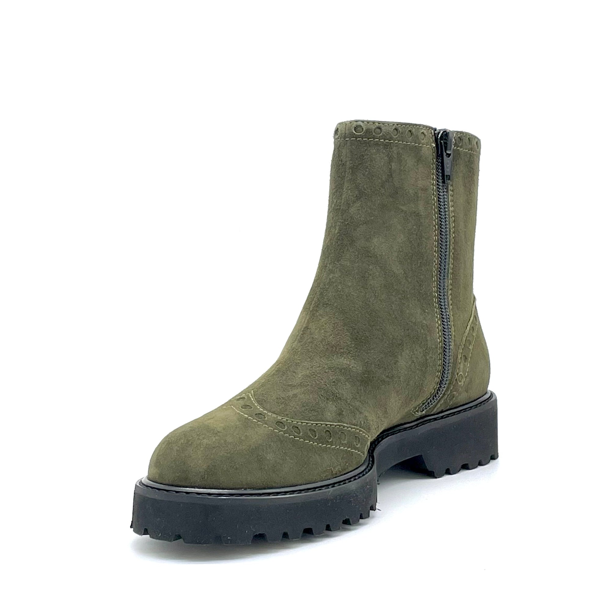Stivaletto in camoscio verde muschio – Cod. 52549_1