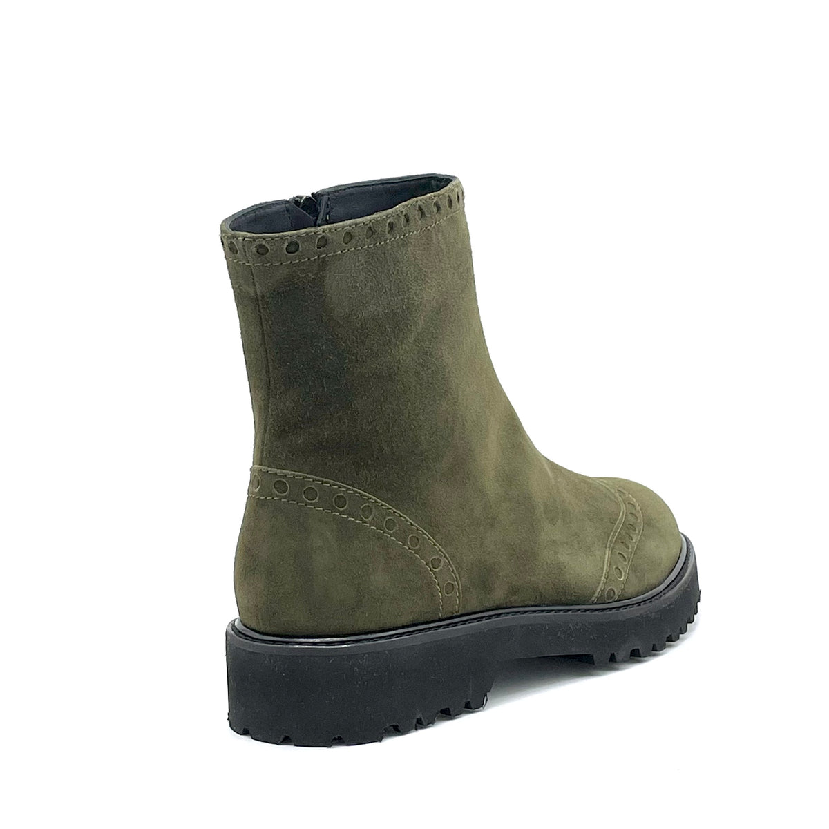 Stivaletto in camoscio verde muschio – Cod. 52549_1