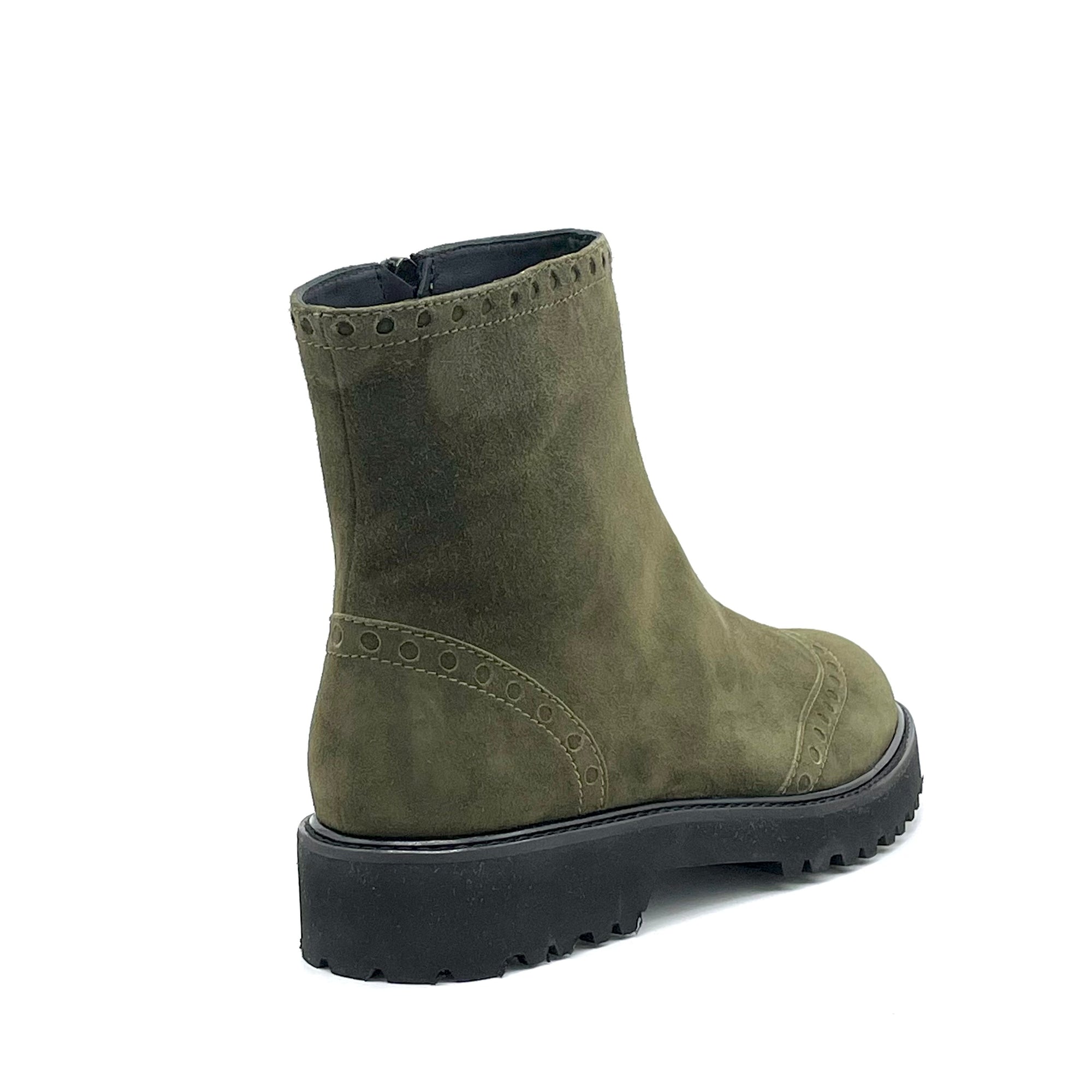 Stivaletto in camoscio verde muschio – Cod. 52549_1