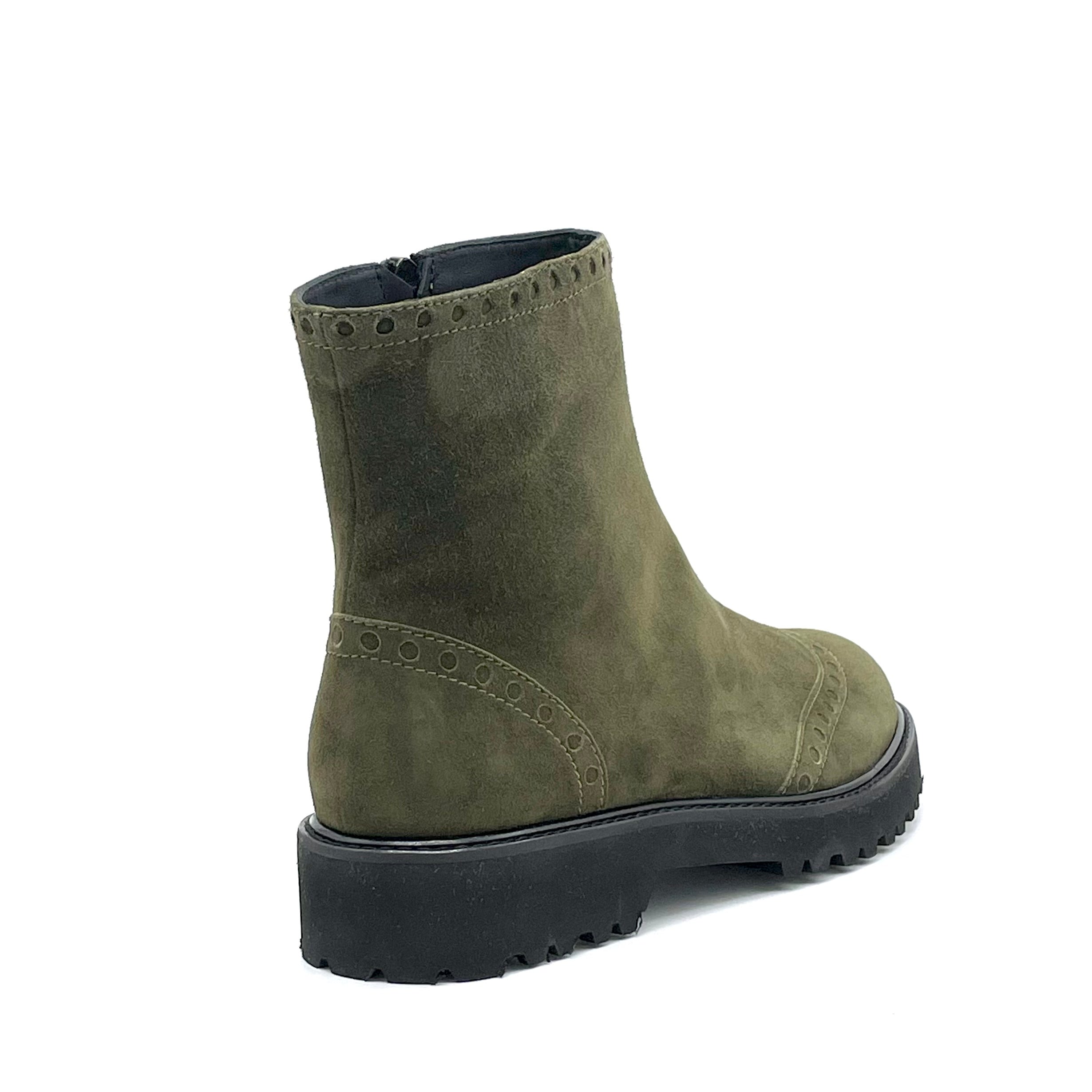 Stivaletto in camoscio verde muschio – Cod. 52549_1