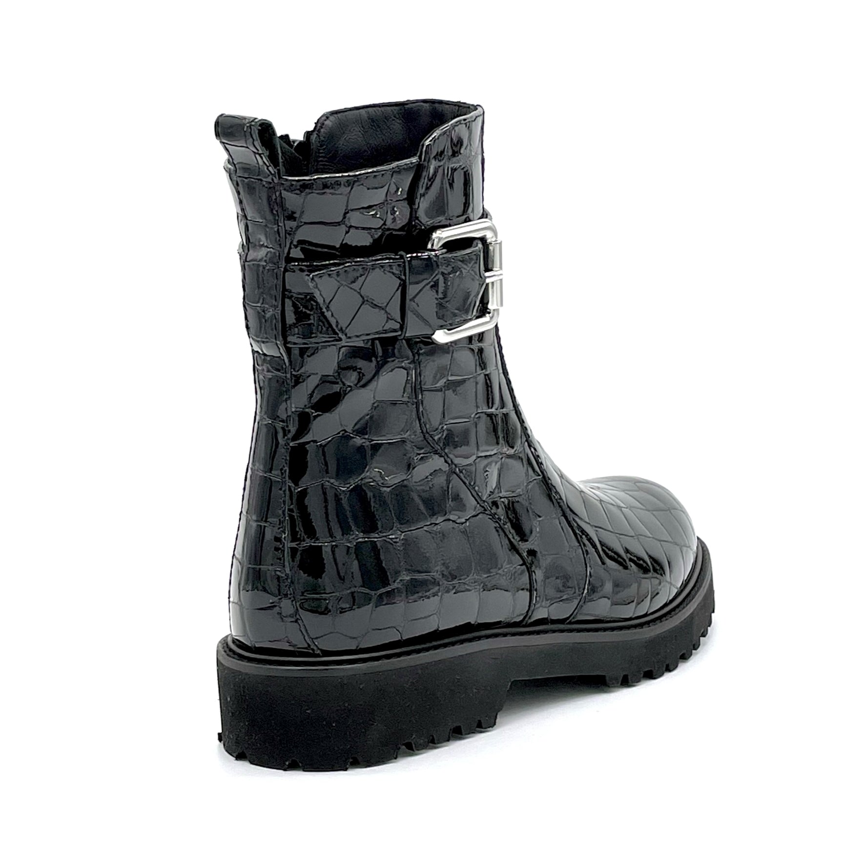 Stivaletto in vernice stampata nera – Cod. 52551