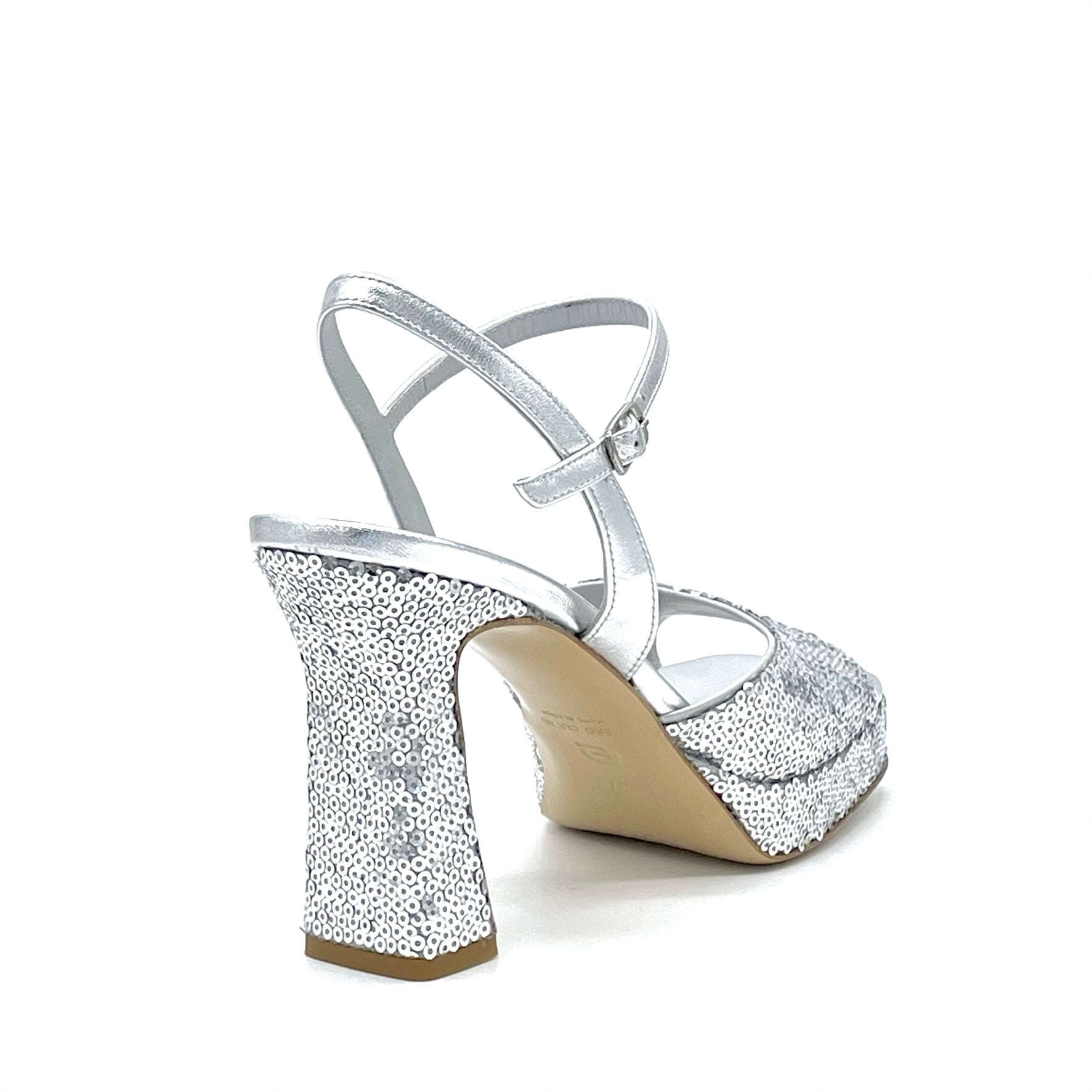 Silver paillettes fabric sandal – Cod. 14120_1