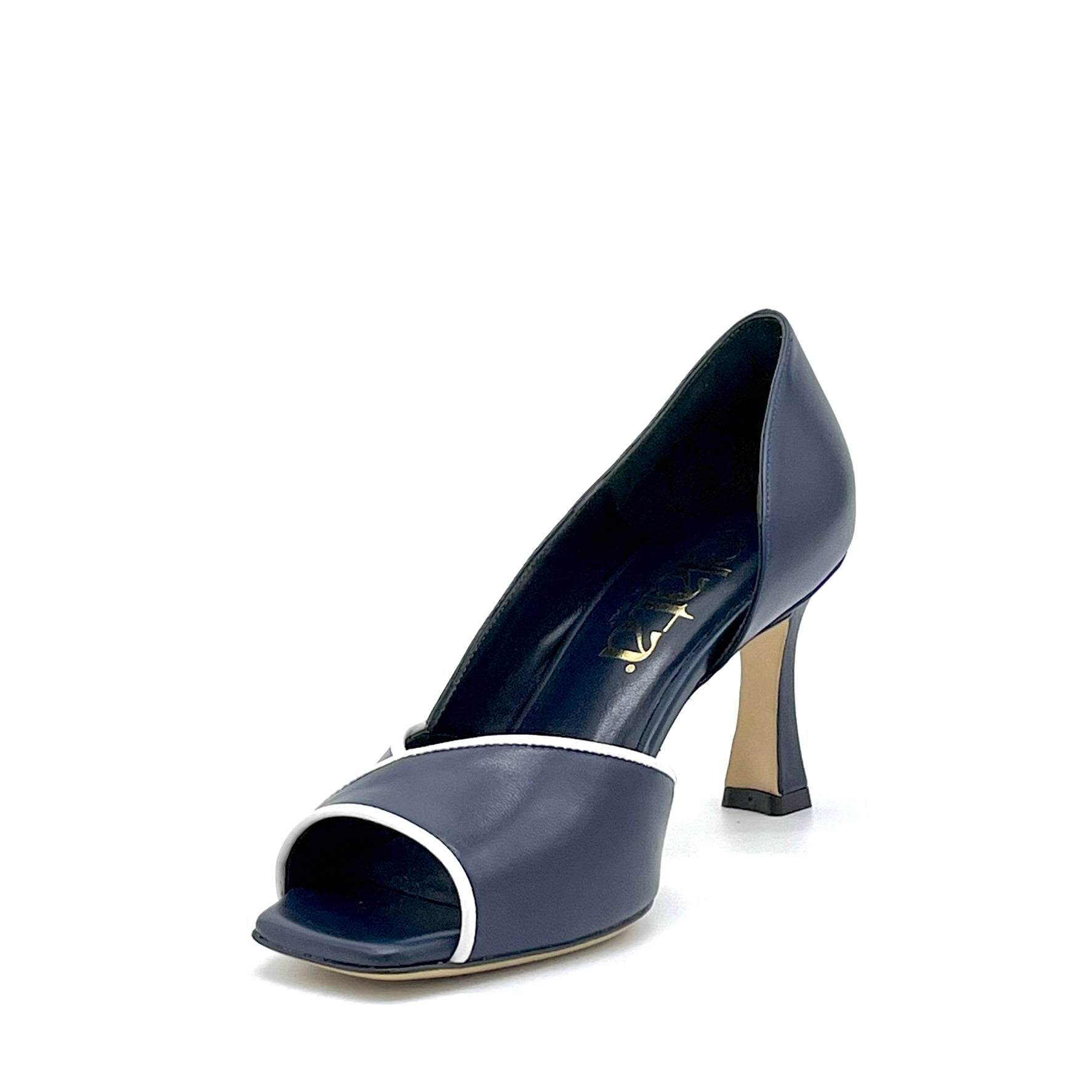 Open toe in pelle blu e bianca – Cod. 14111-1