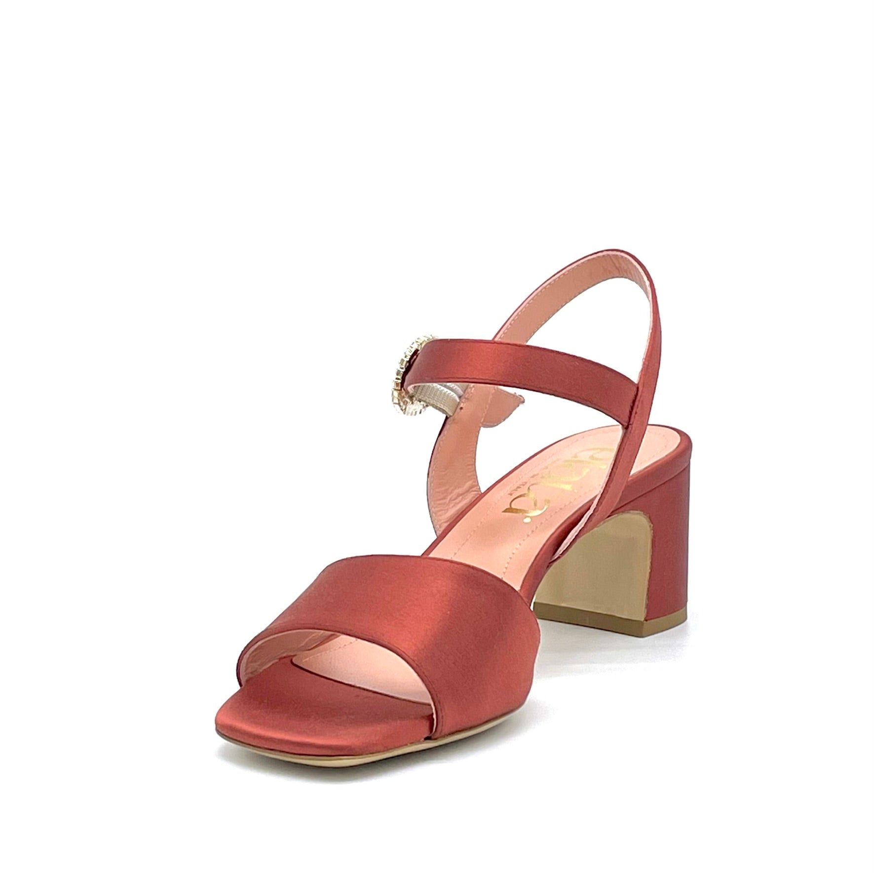 Bronze silk sandal with jewel buckle – Cod. 14125