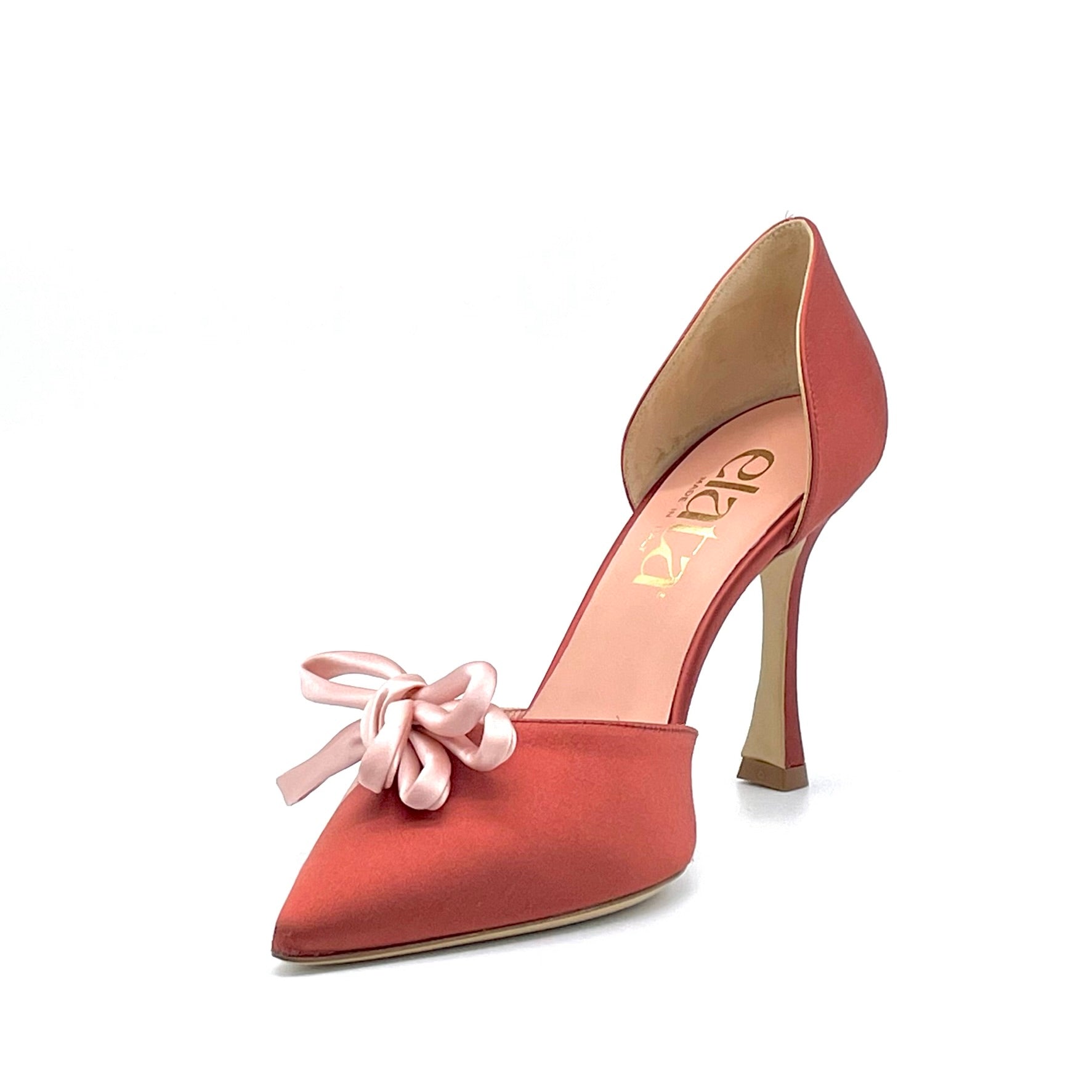 Bronze silk d’orsay with pink silk bow – Cod. 14136