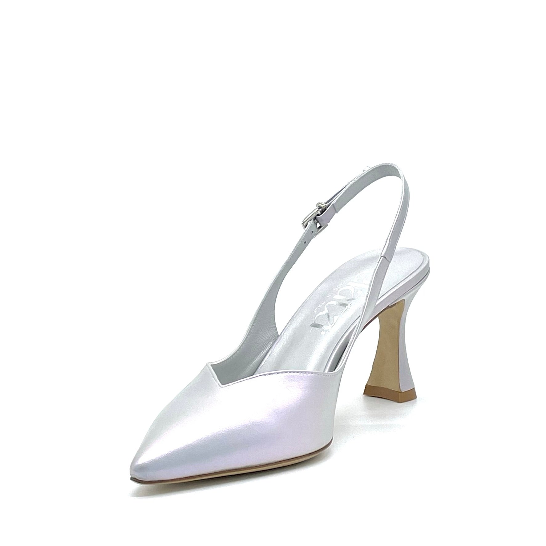 Slingback in pelle cangiante grigio perla – Cod. 14139